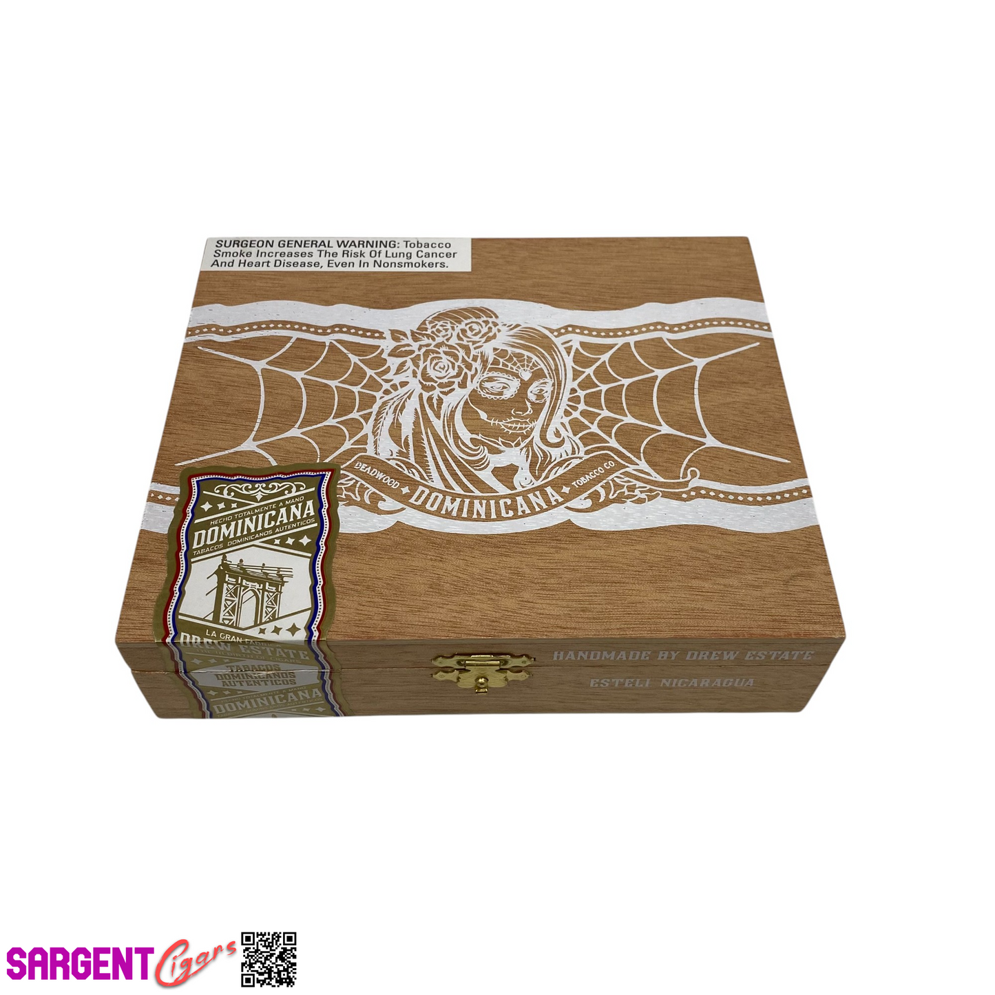 Deadwood Dominicana Pequenas Empty Wooden Cigar Box 7x5.75x1.75