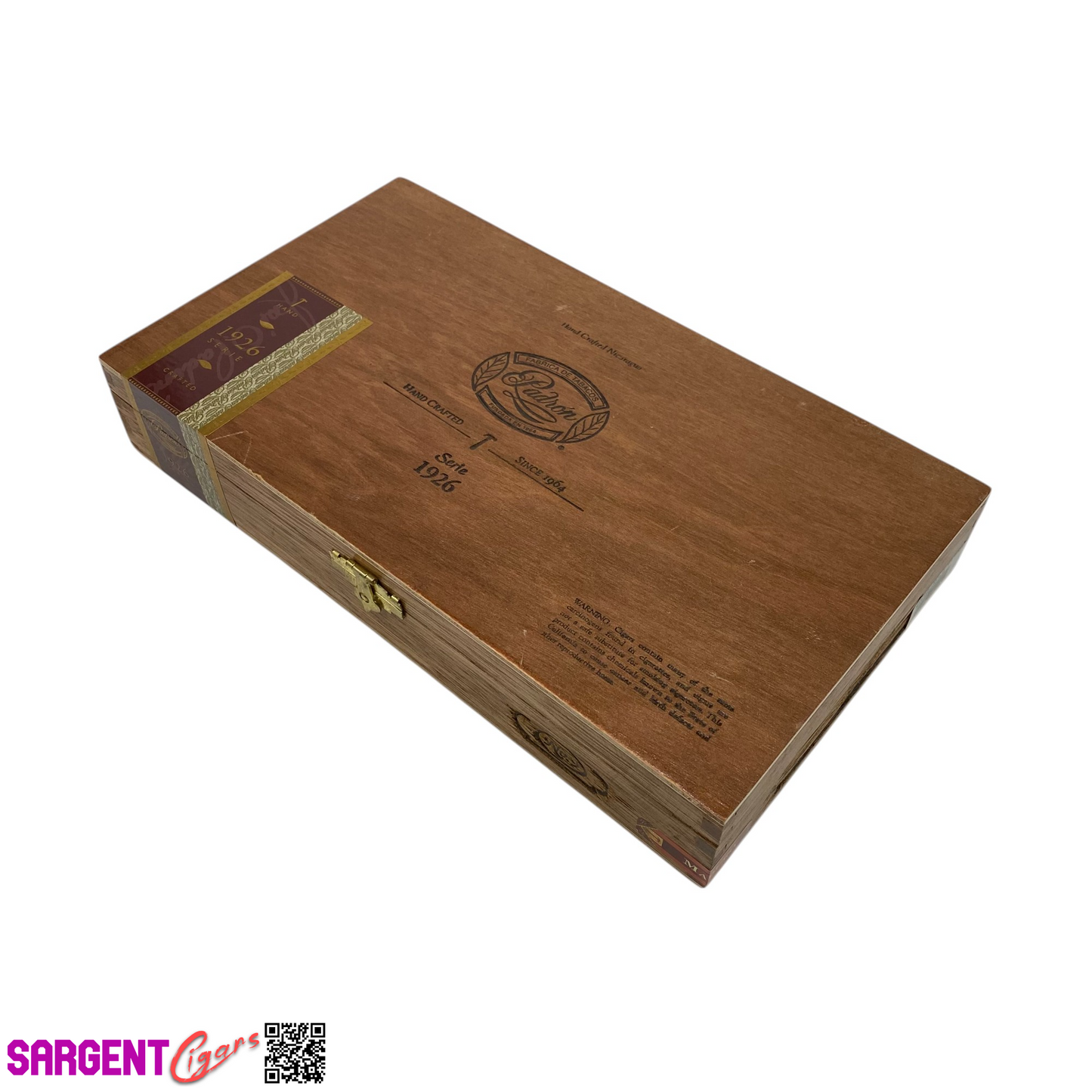 Padron 1926 No9 Empty Wooden Cigar Box 11x6.25x2