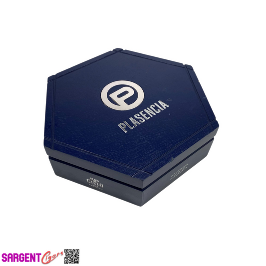 Plasencia Alma Cielo Hexagon Empty Wooden Cigar Box 10x8.5x2.5