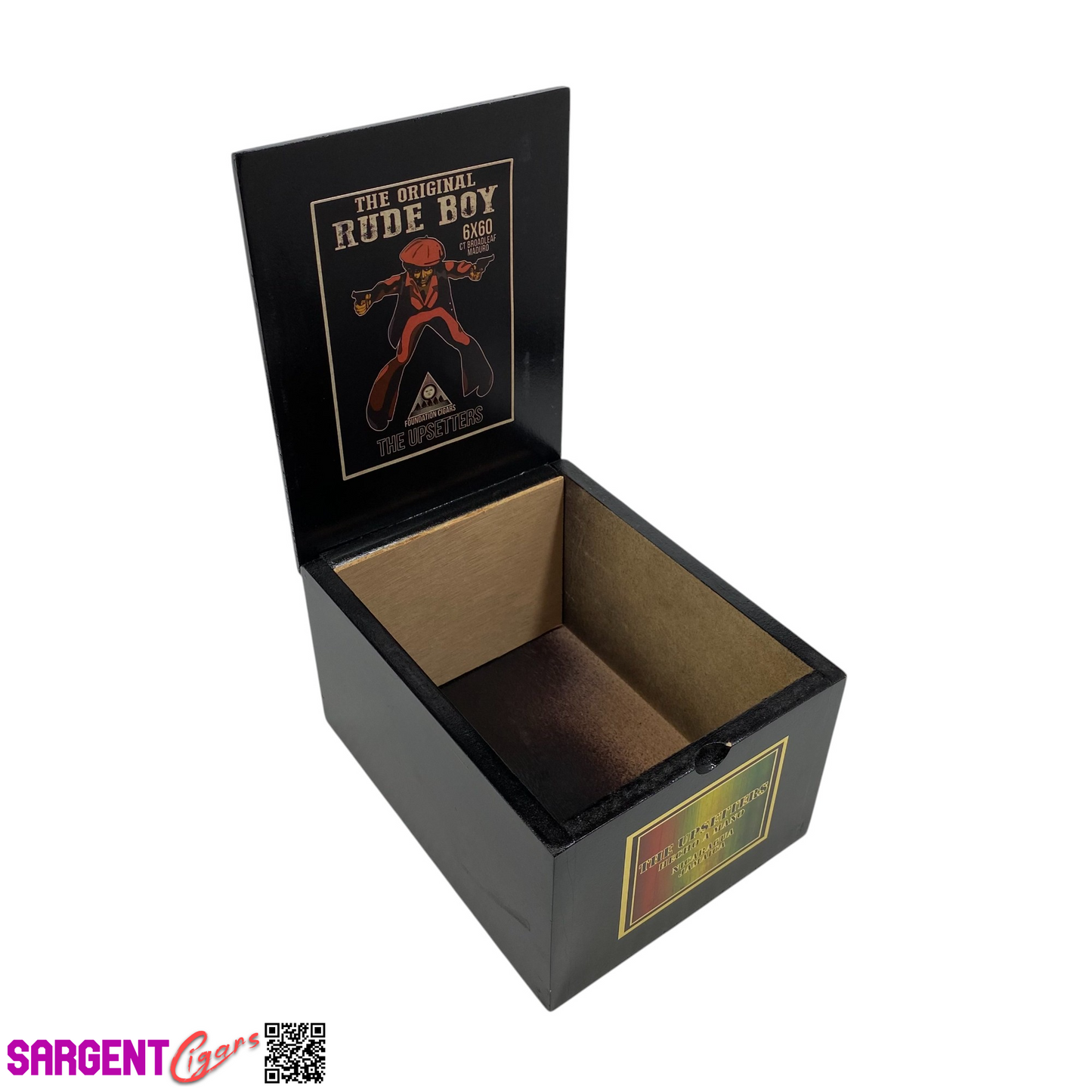 The Upsetters Rude Boy Empty Wooden Cigar Box 5.5x7.25x4.25