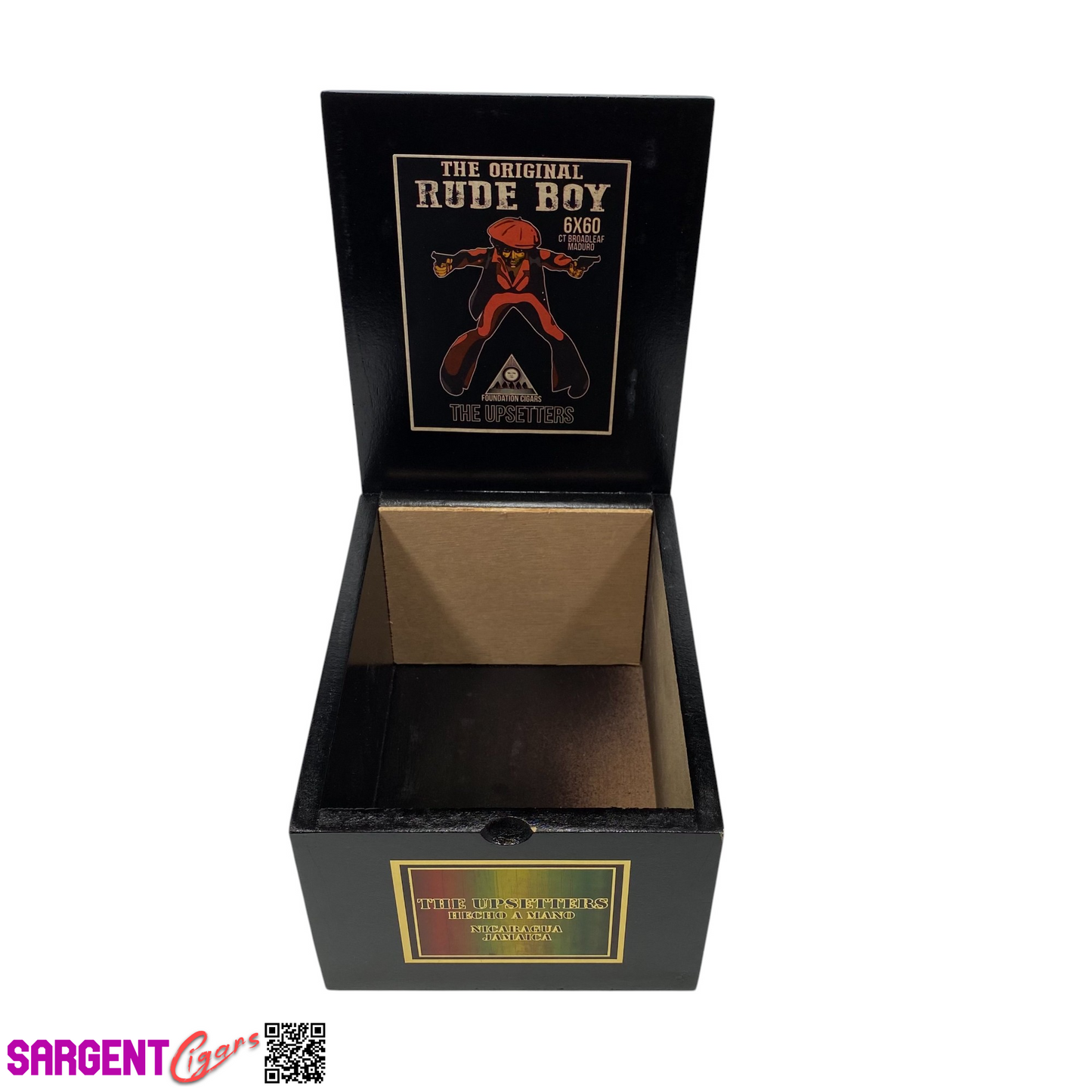 The Upsetters Rude Boy Empty Wooden Cigar Box 5.5x7.25x4.25