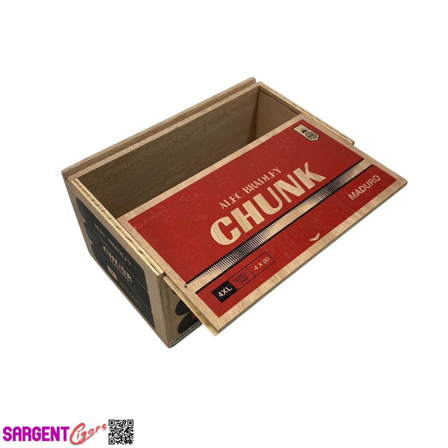 Alec Bradley Chunk 4XL Empty Wooden Cigar Box 8.25x5x4.5