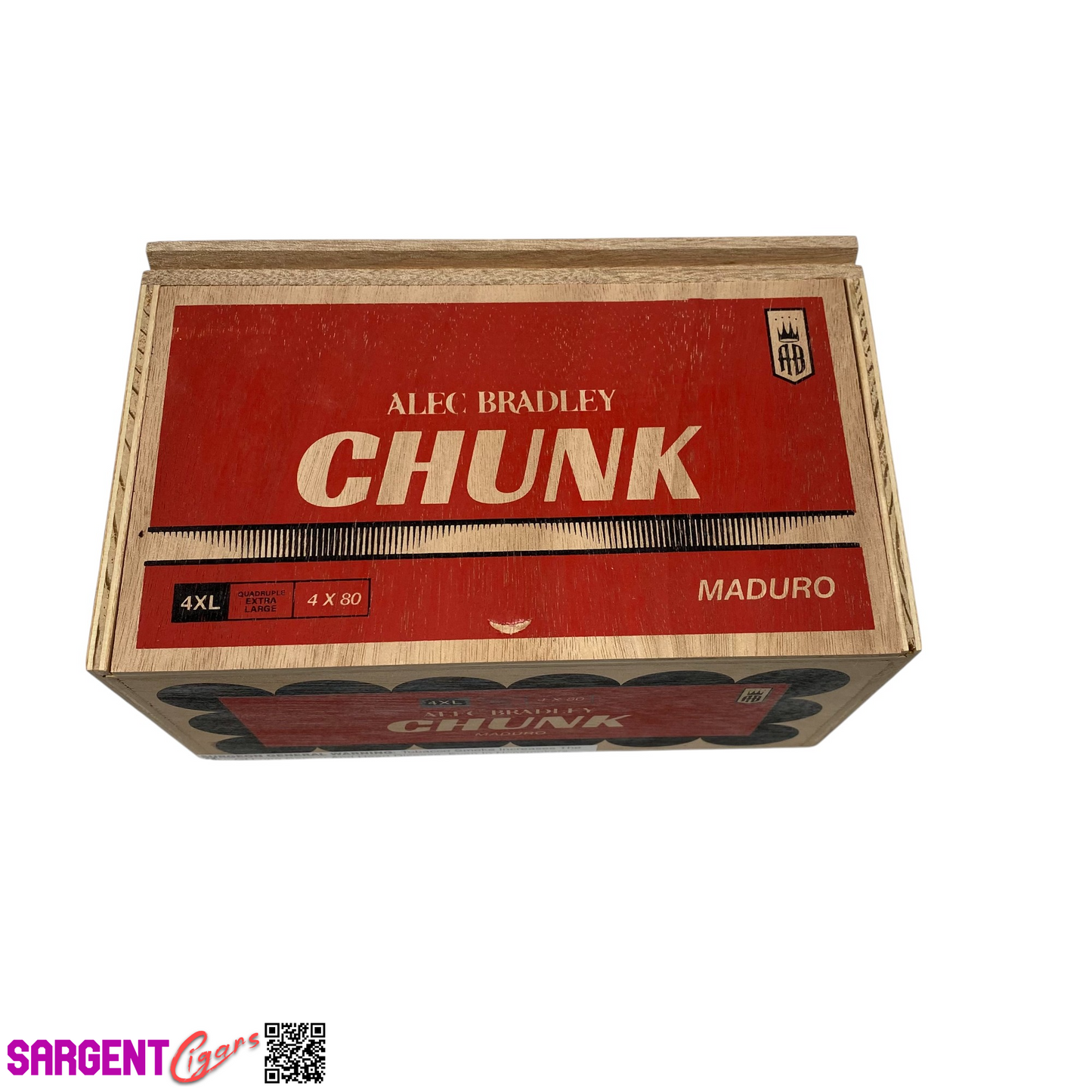 Alec Bradley Chunk 4XL Empty Wooden Cigar Box 8.25x5x4.5