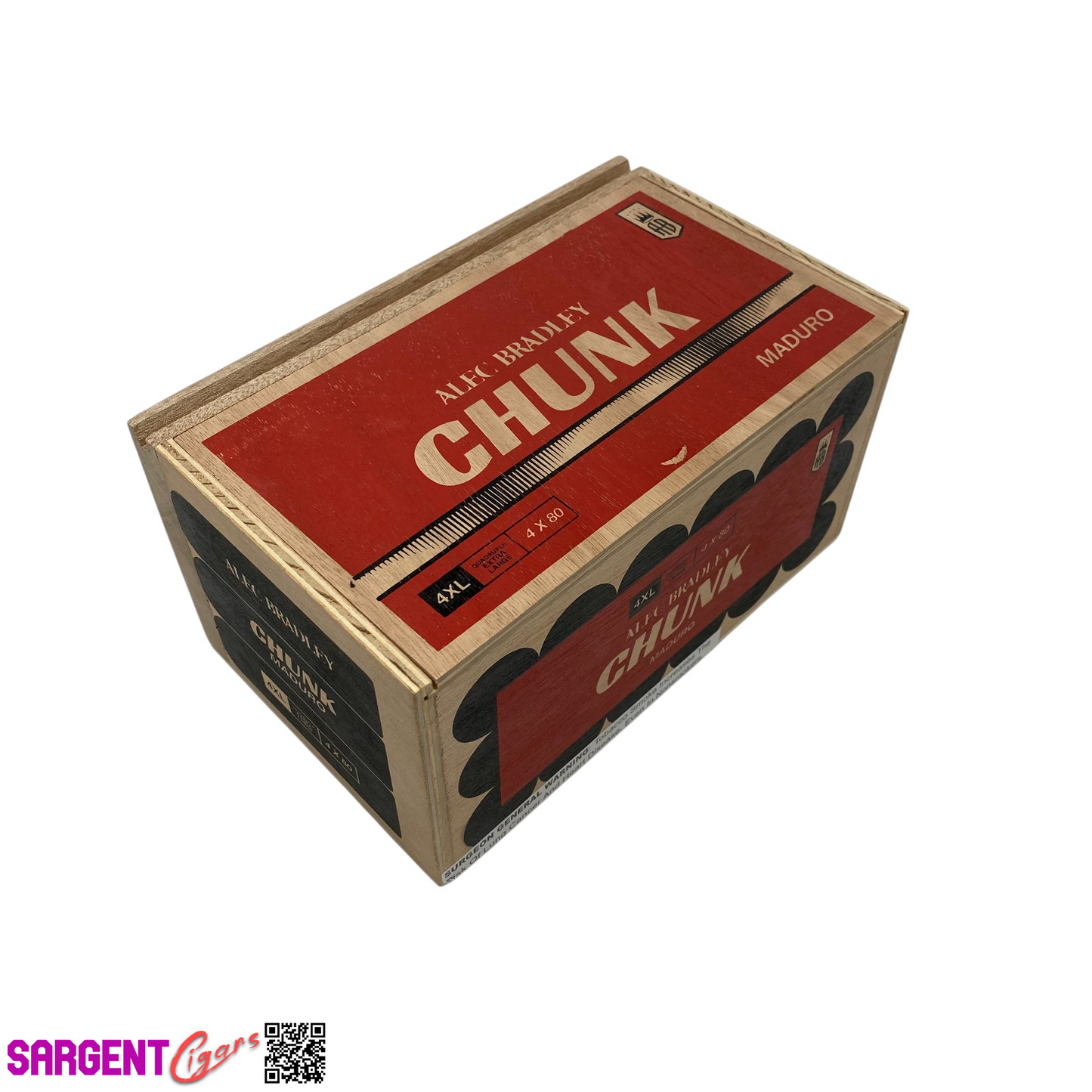 Alec Bradley Chunk 4XL Empty Wooden Cigar Box 8.25x5x4.5