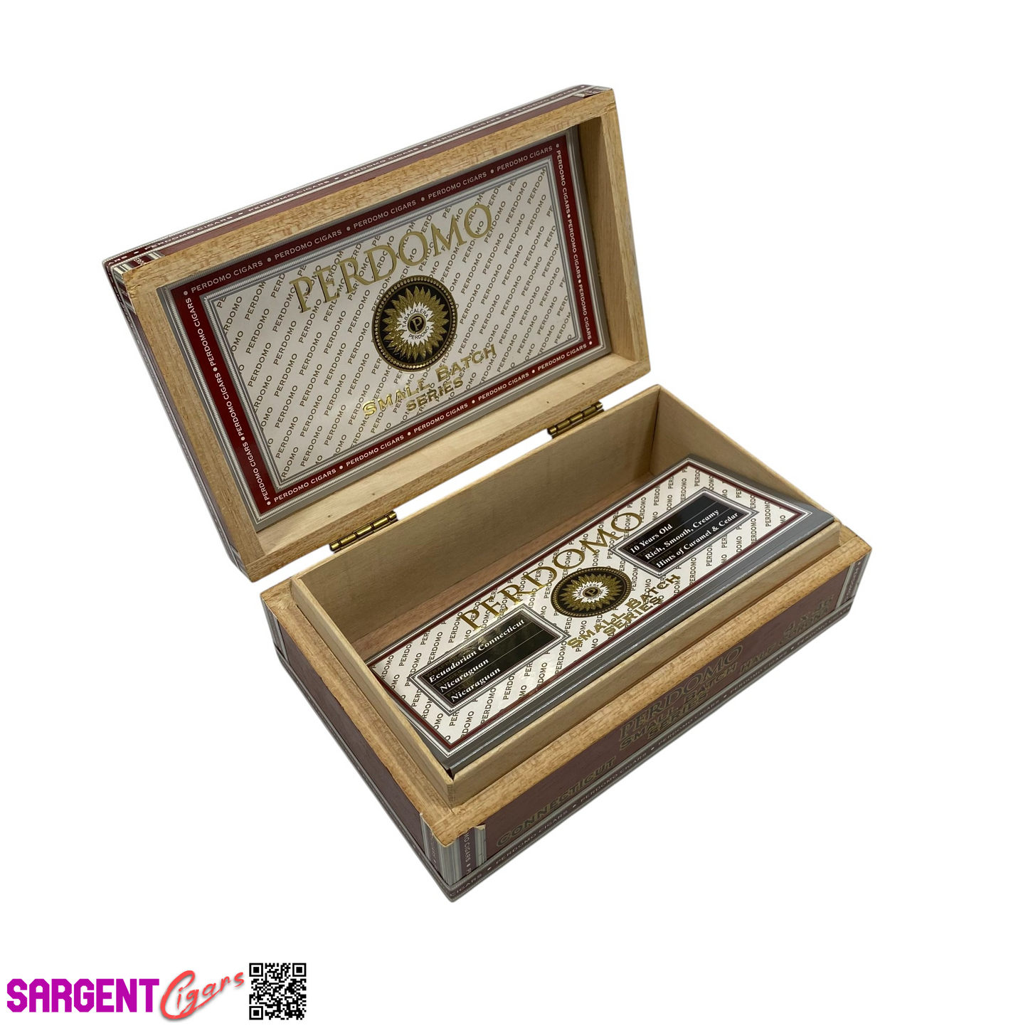 Perdomo Small Batch Conn Robusto Empty Wooden Cigar Box 8x5x2.75