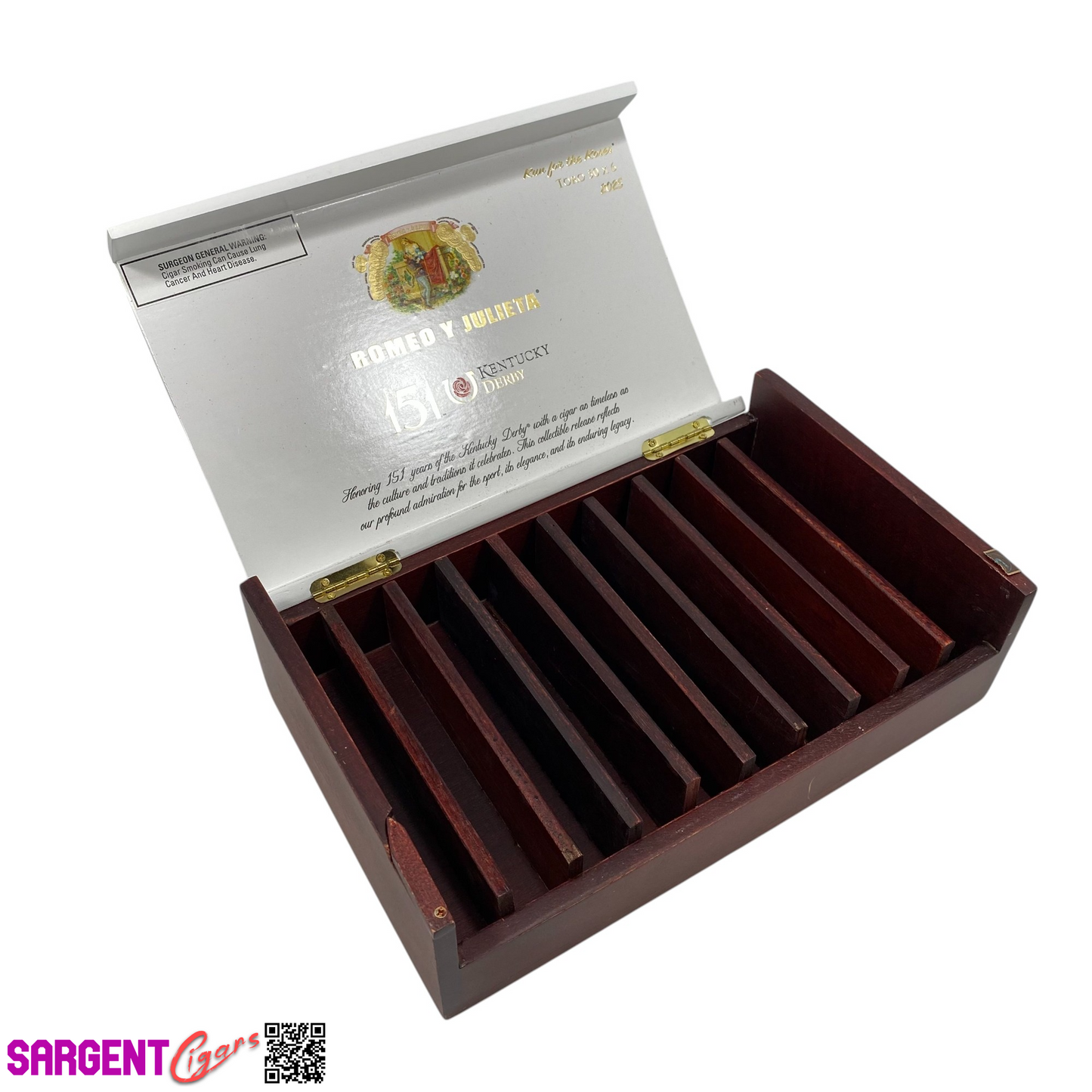 Romeo Y Julieta Kentucky Derby Toro Empty Wooden Cigar Box 11x7x3.25