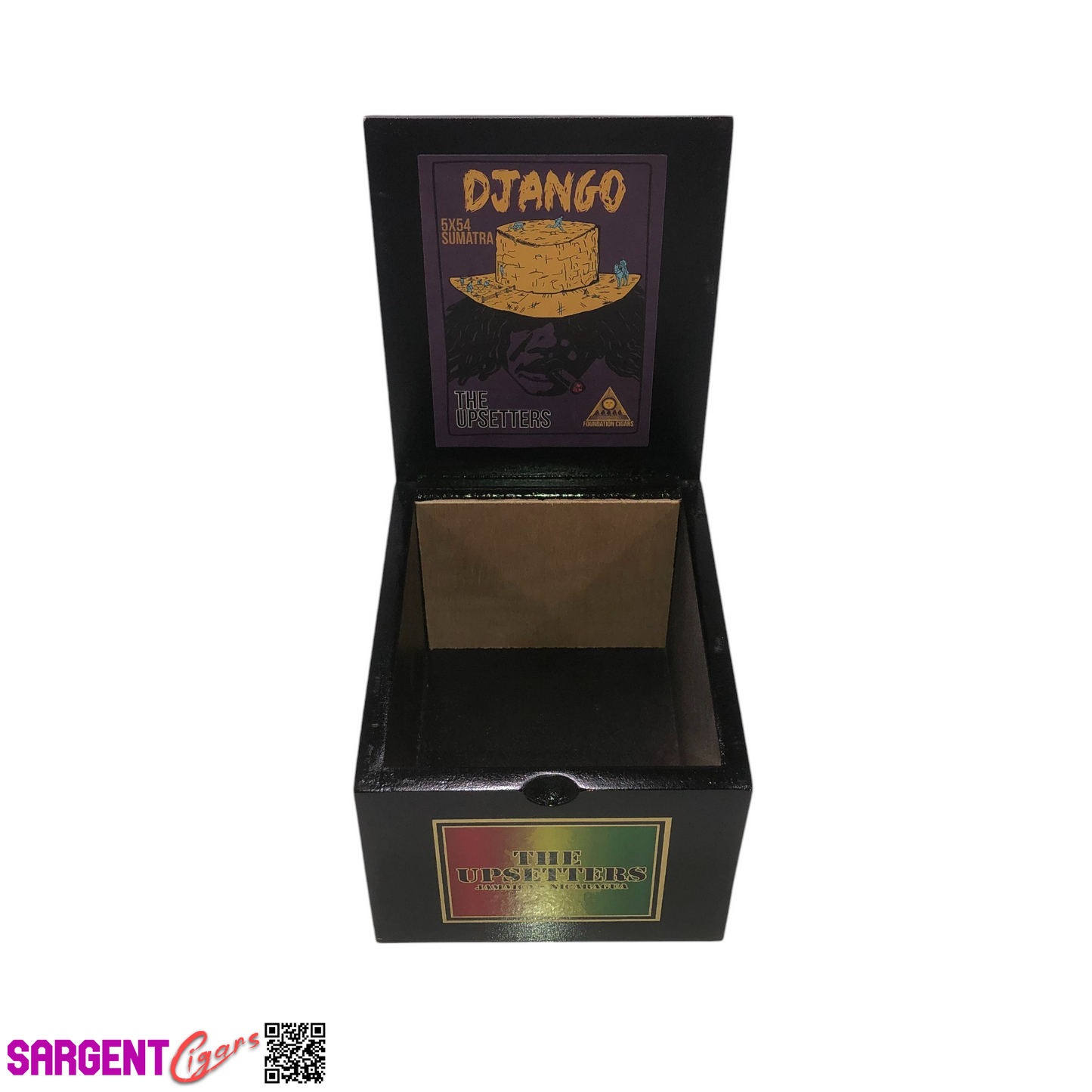 The Upsetters Django Empty Wooden Cigar Box 5x6x4