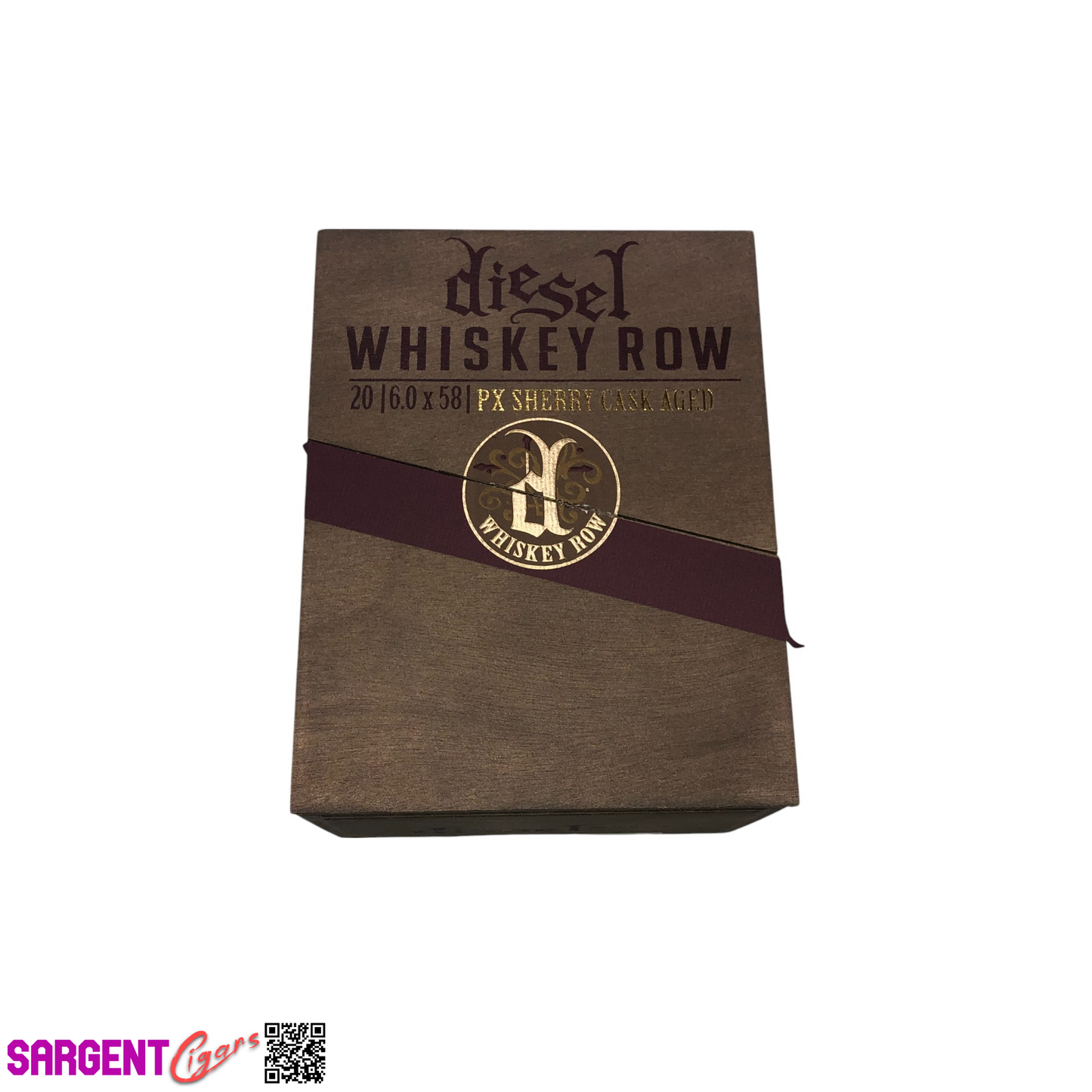 Diesel Whiskey Row Sherry Robusto Empty Wooden Cigar Box 4.5x5.75x4