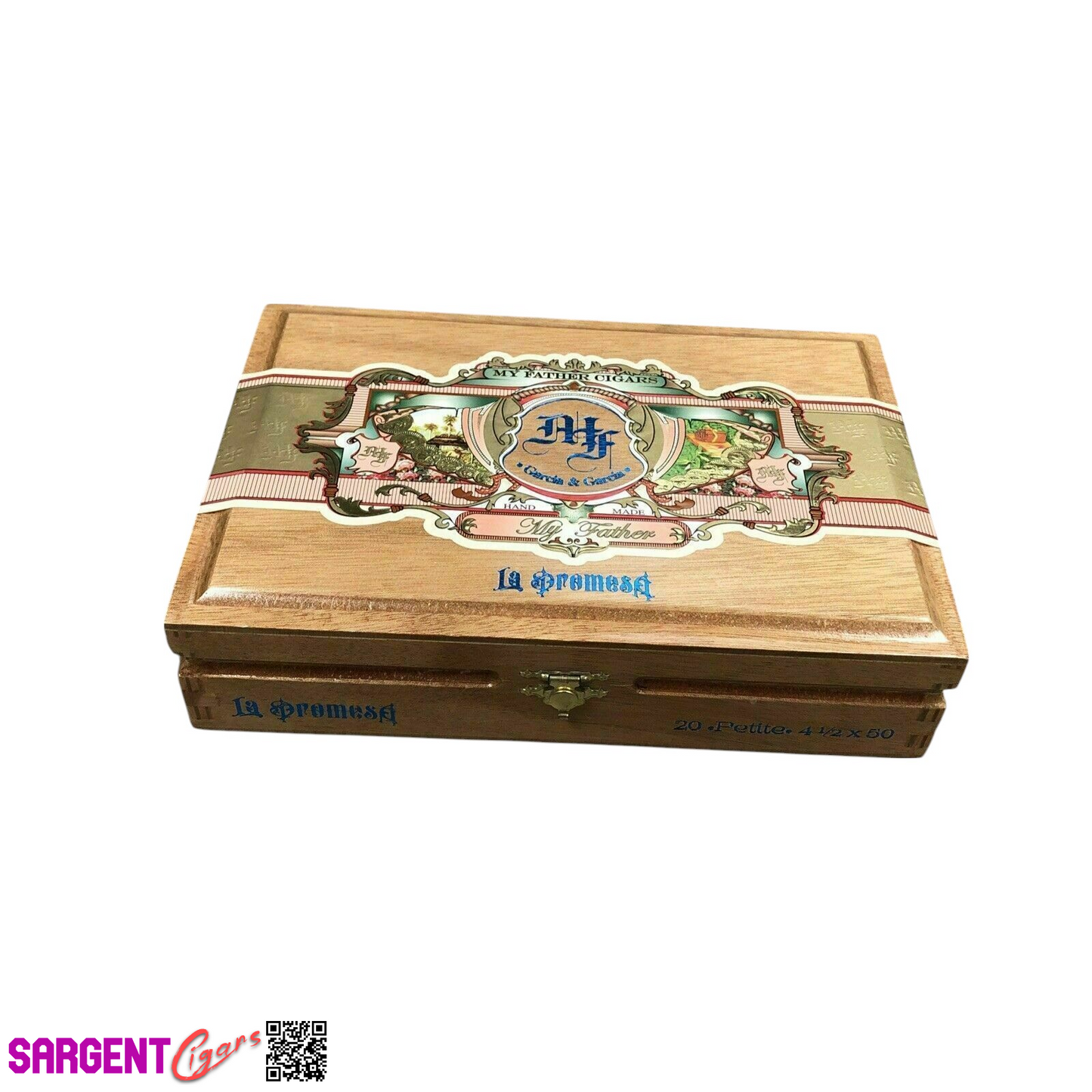 My Father Cigars La Promesa Petite Empty Wooden Cigar Box 9x6x2.25