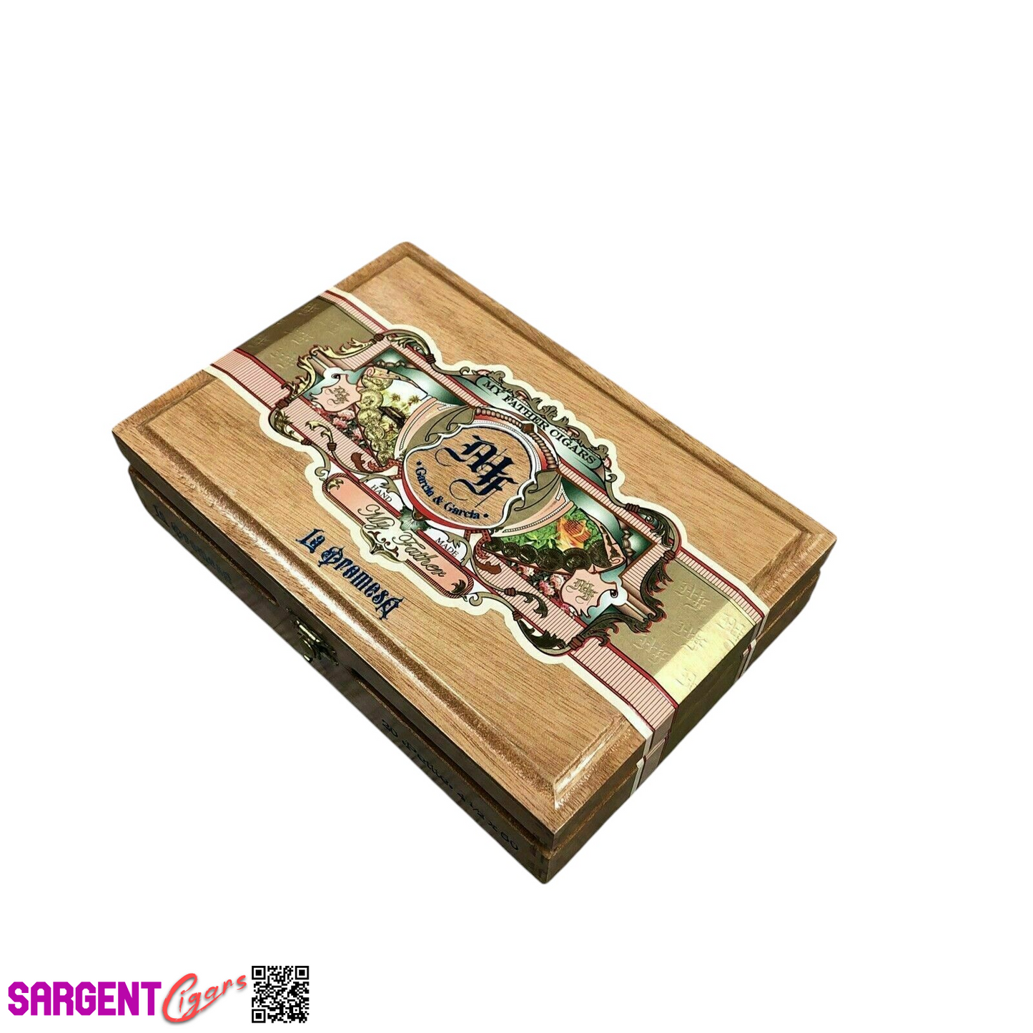 My Father Cigars La Promesa Petite Empty Wooden Cigar Box 9x6x2.25