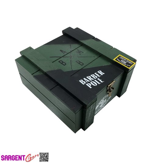 Alec Bradley Barber Pole Toro Empty Wooden Cigar Box 7x7.5x3.5