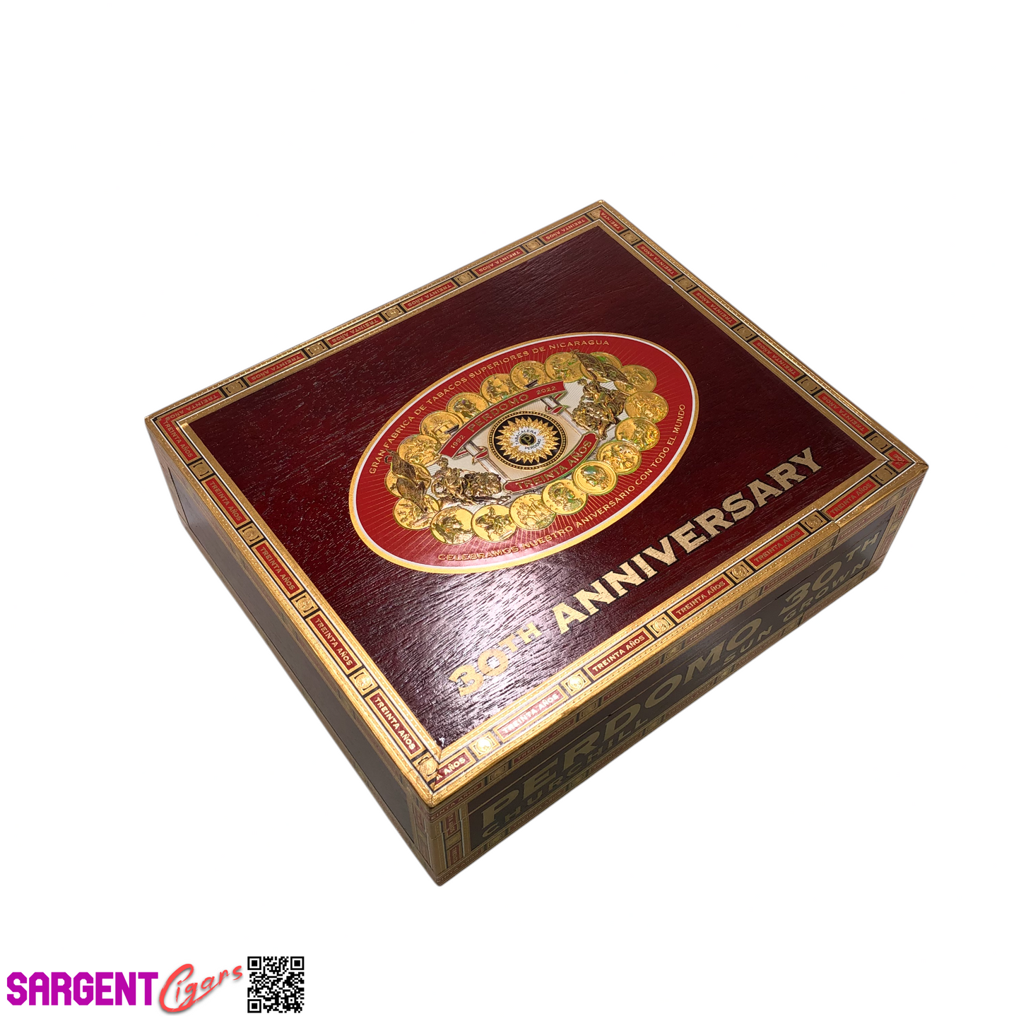 Perdomo 30th Sun Grown Churchill Empty Wooden Cigar Box 9.5x8x2.75