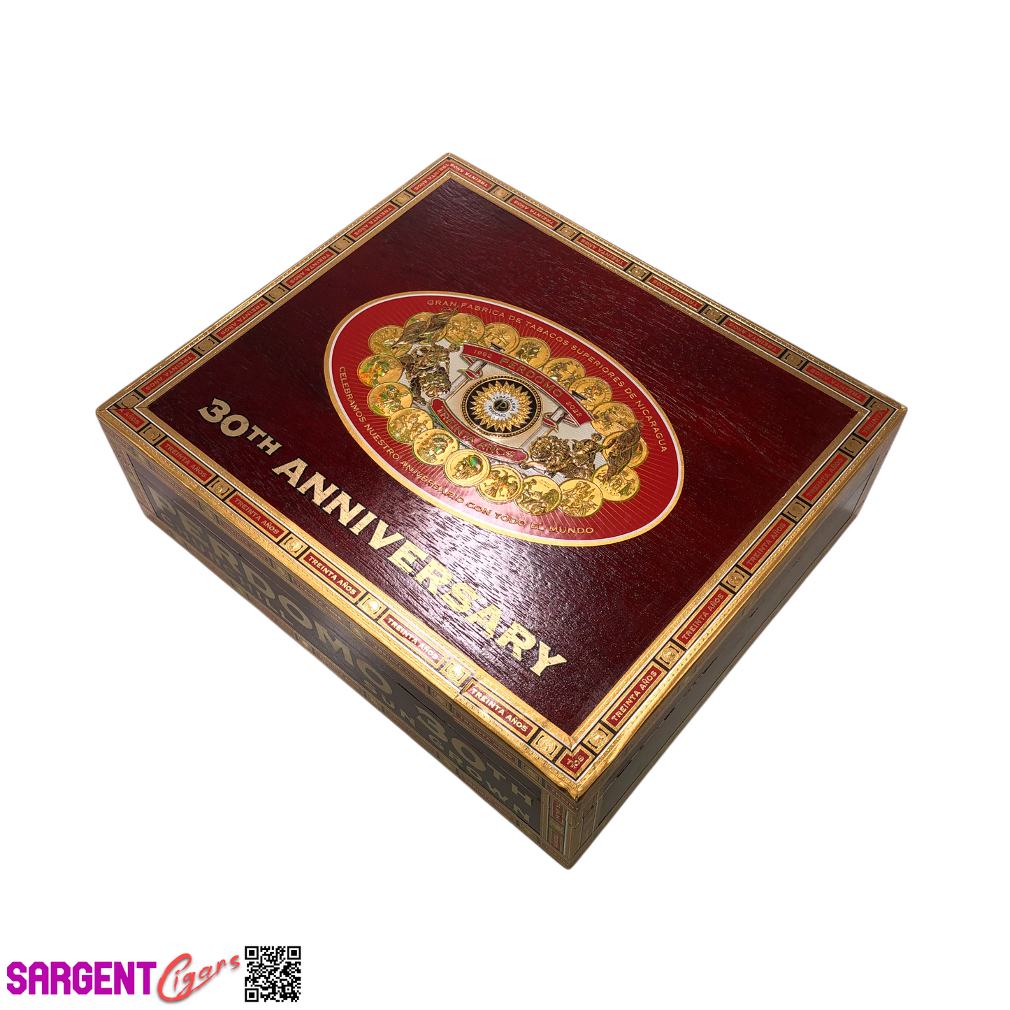 Perdomo 30th Sun Grown Churchill Empty Wooden Cigar Box 9.5x8x2.75