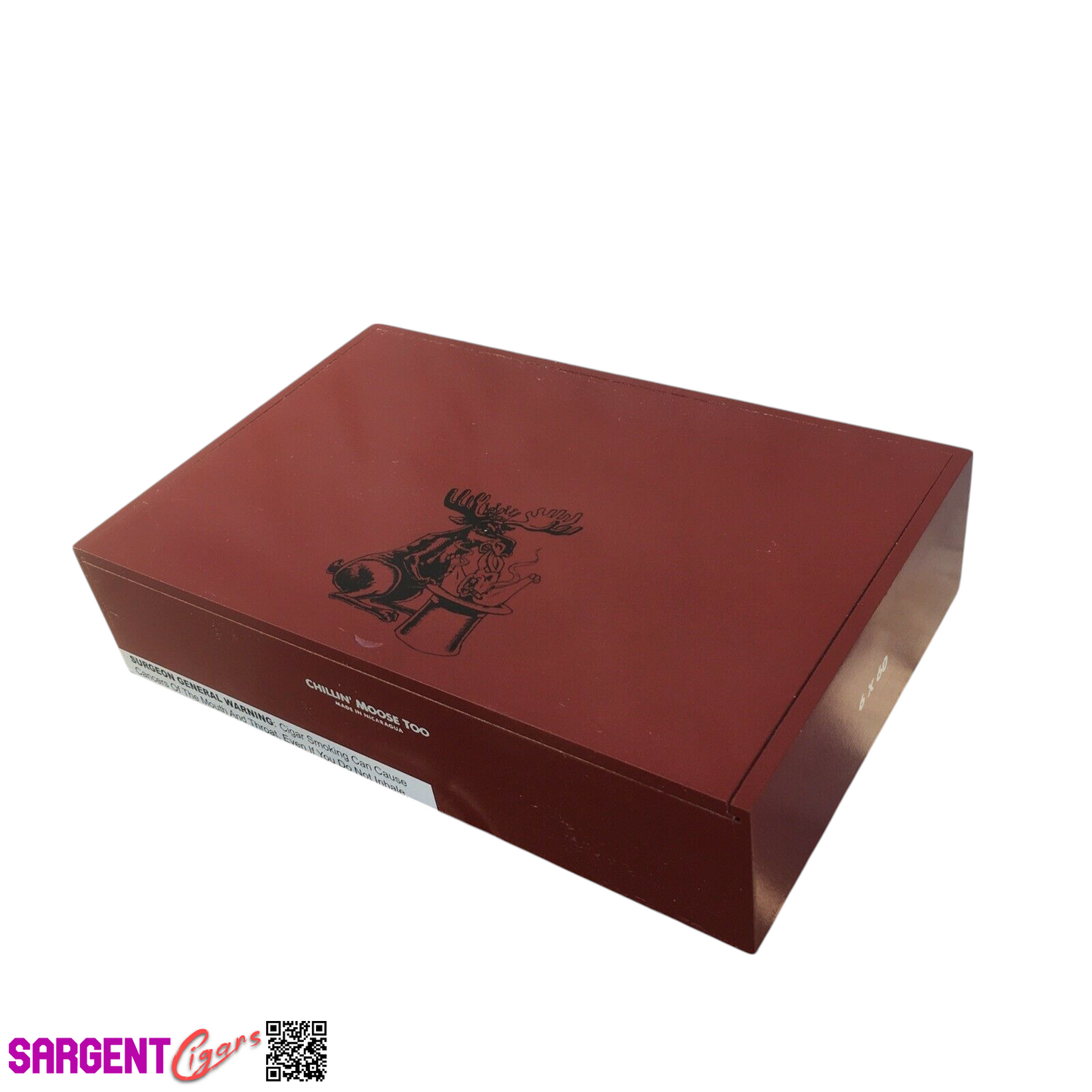 Chillin Moose Too Gigante Empty Wooden Cigar Box 10x6.5x2.5