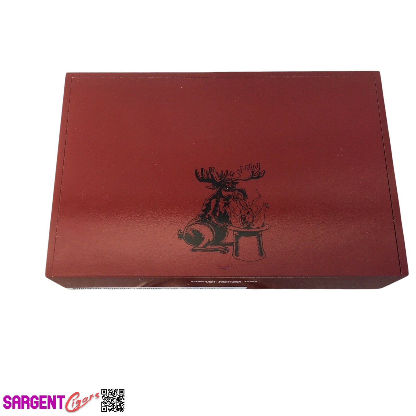 Chillin Moose Too Gigante Empty Wooden Cigar Box 10x6.5x2.5