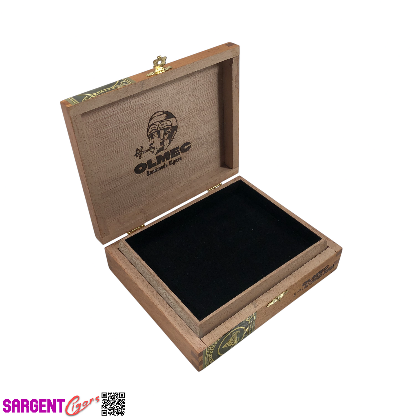 Olmec Corona Gorda Empty Wooden Cigar Box 6.5x5.5x2