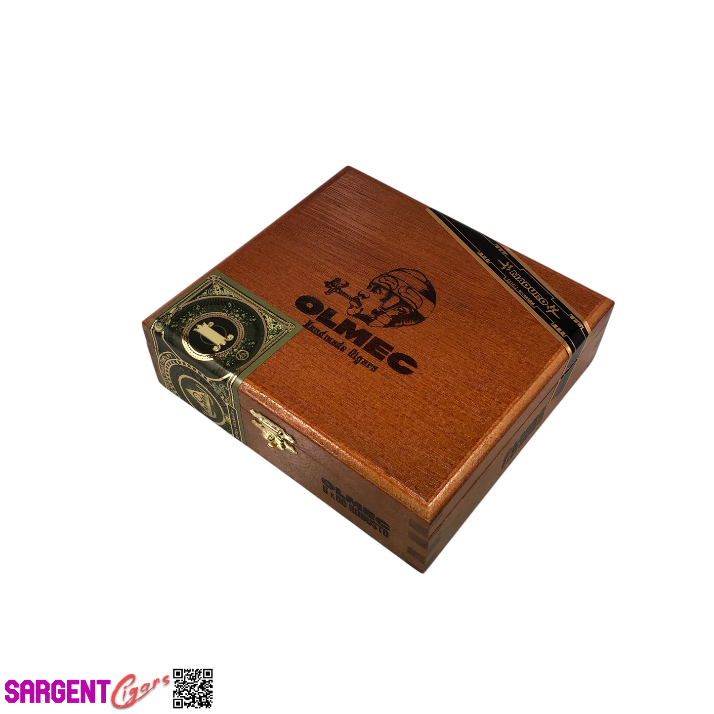 Olmec Robusto Empty Wooden Cigar Box 6.25x5.75x2