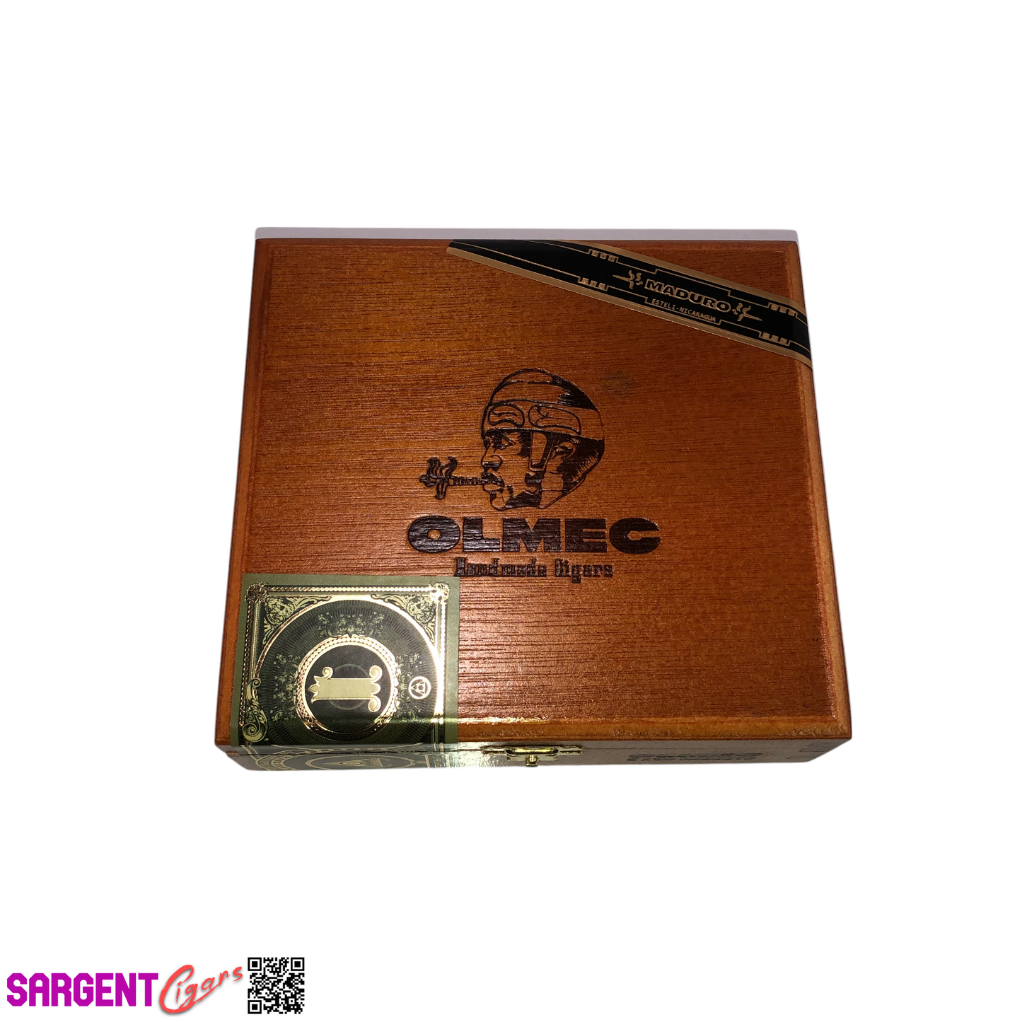 Olmec Robusto Empty Wooden Cigar Box 6.25x5.75x2