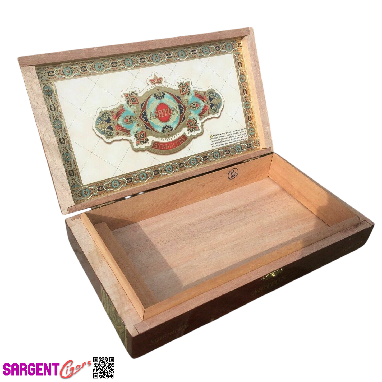 Ashton Symmetry Sublime Empty Wooden Cigar Box 11.5x7x2