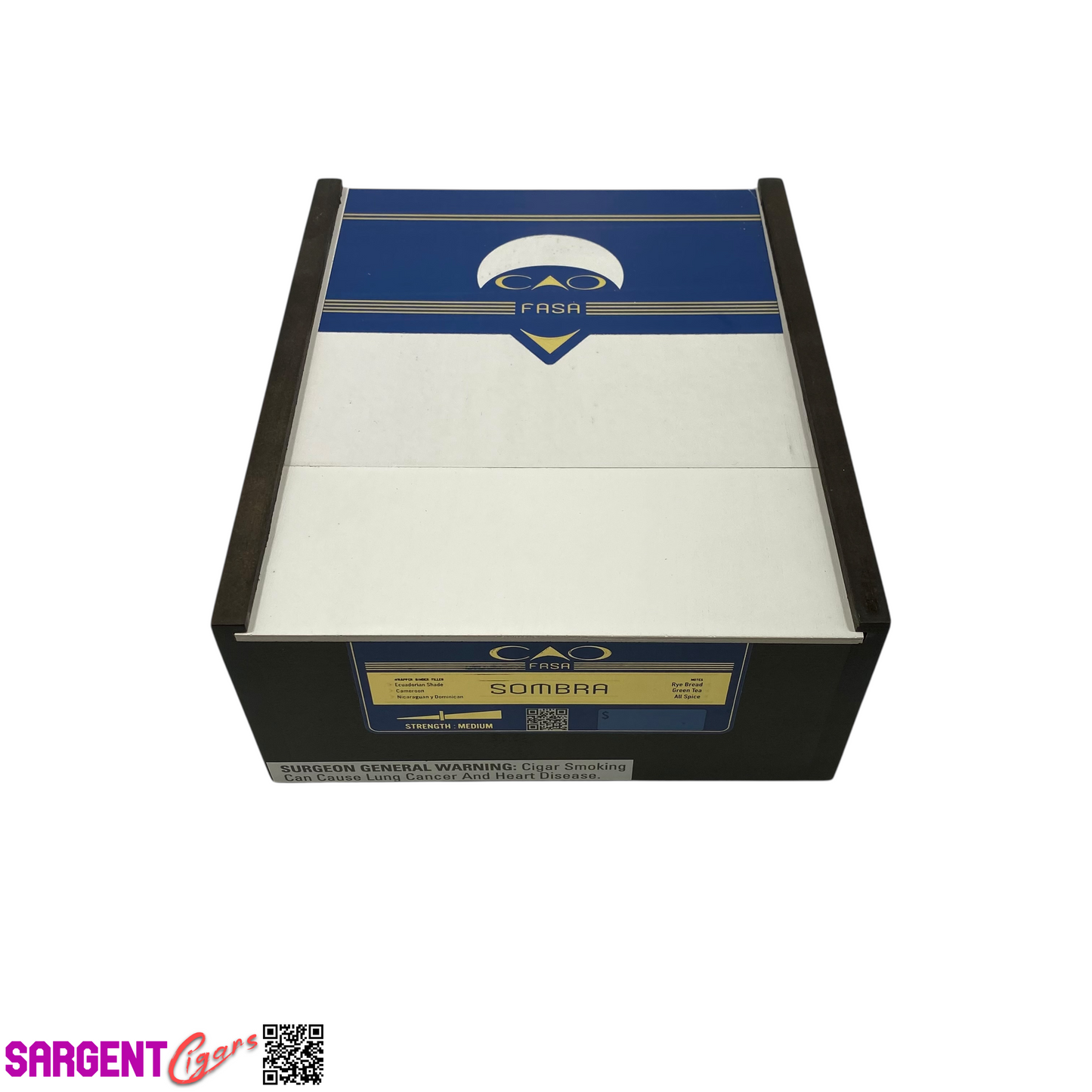 Cao Fasa Sombra Gigante Empty Wooden Cigar Box 7x8.5x3.5