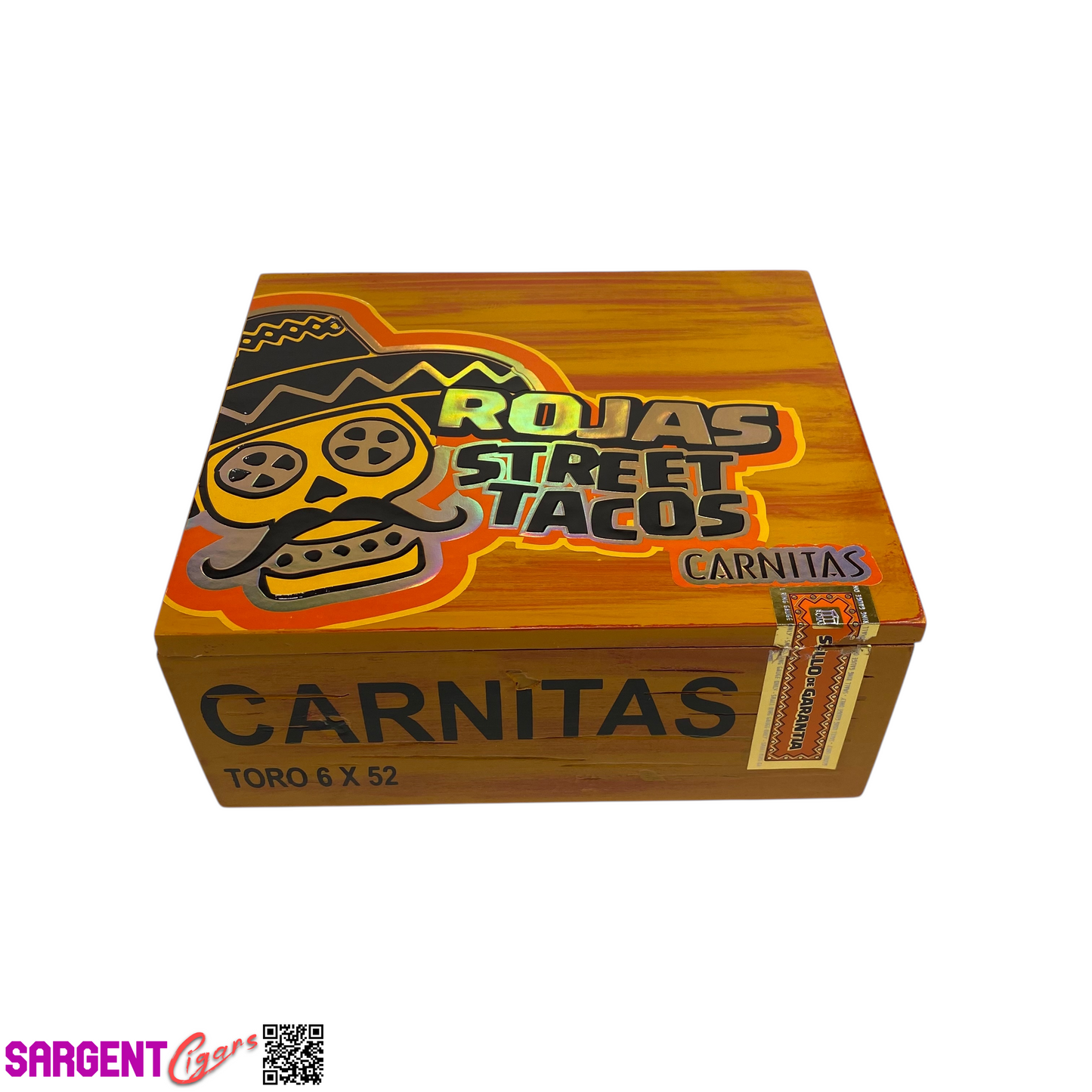 Rojas Street Tacos Carnitas Toro Empty Wooden Cigar Box 8x7x3.5