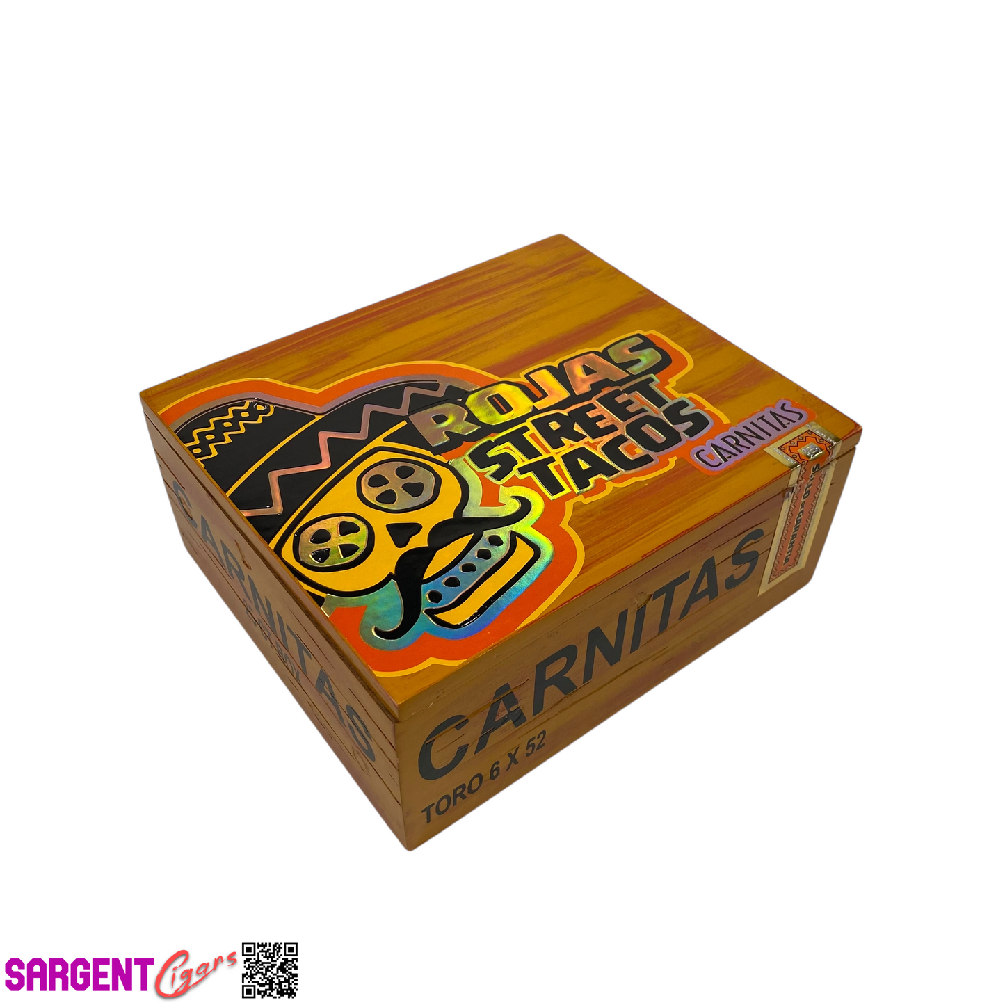 Rojas Street Tacos Carnitas Toro Empty Wooden Cigar Box 8x7x3.5