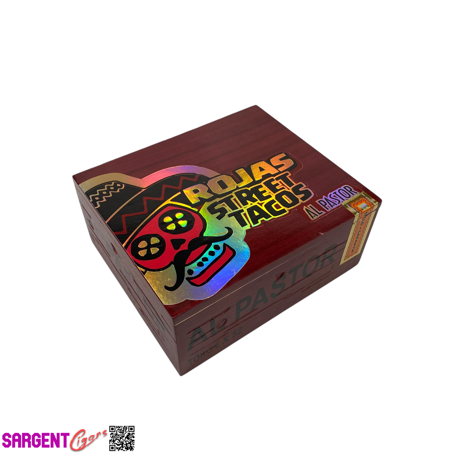 Rojas Street Tacos Al Pastor Toro Empty Wooden Cigar Box 8x7x3.5