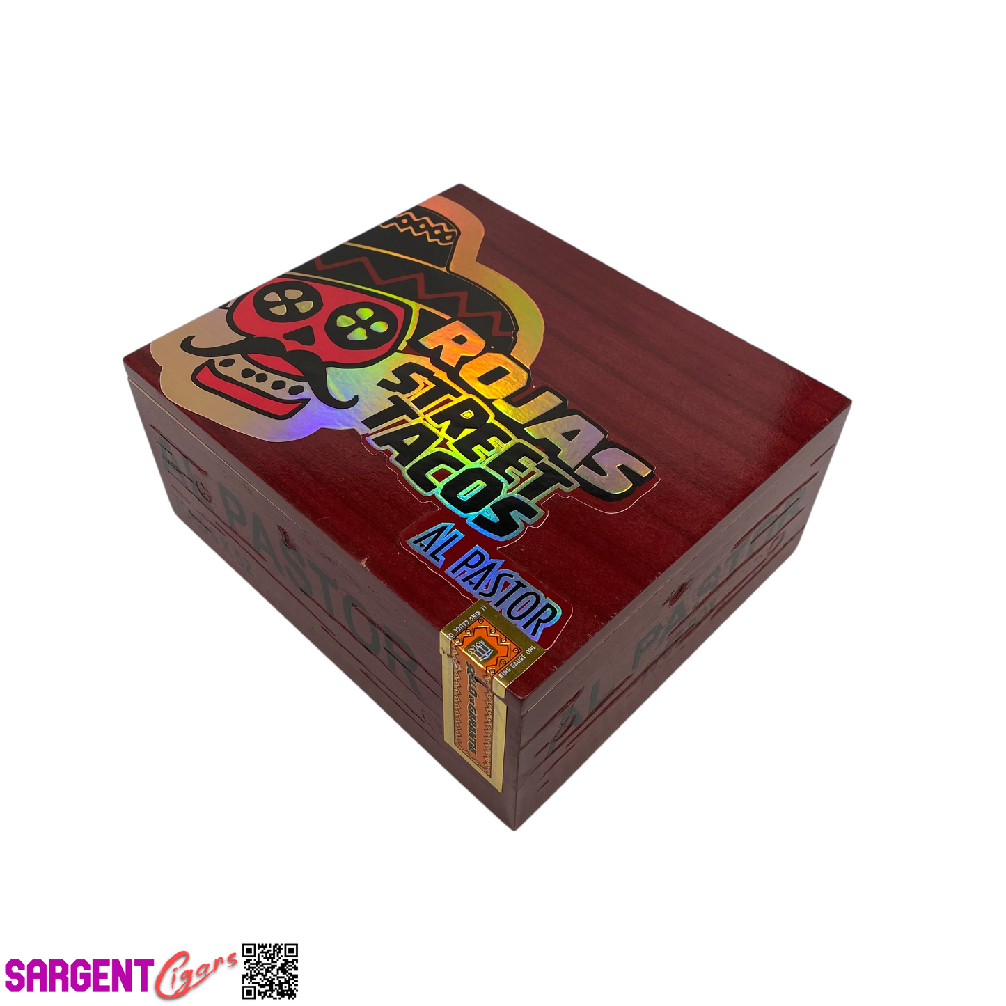Rojas Street Tacos Al Pastor Toro Empty Wooden Cigar Box 8x7x3.5