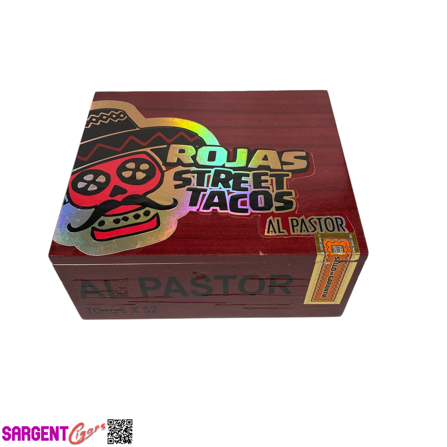 Rojas Street Tacos Al Pastor Toro Empty Wooden Cigar Box 8x7x3.5