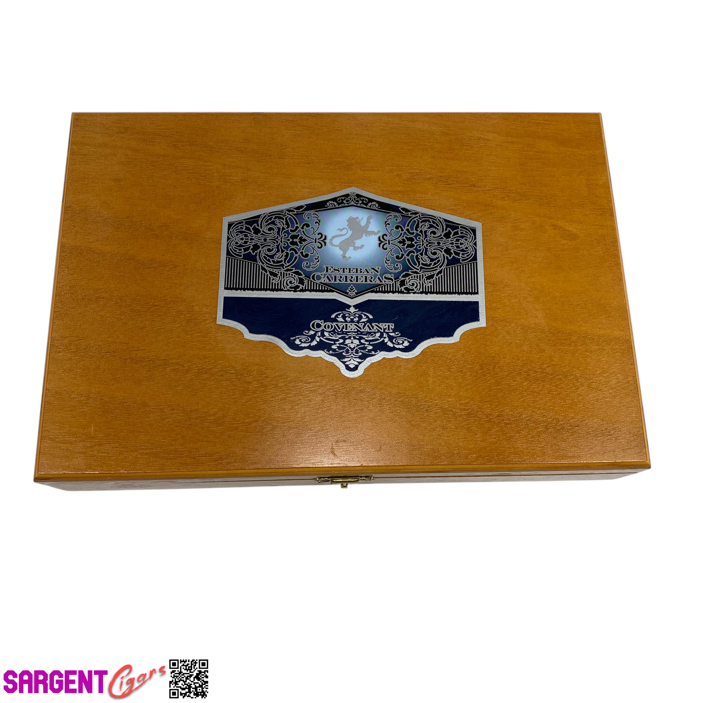 Esteban Carreras Covenant Torpedo Empty Wooden Cigar Box 11x7.25x2
