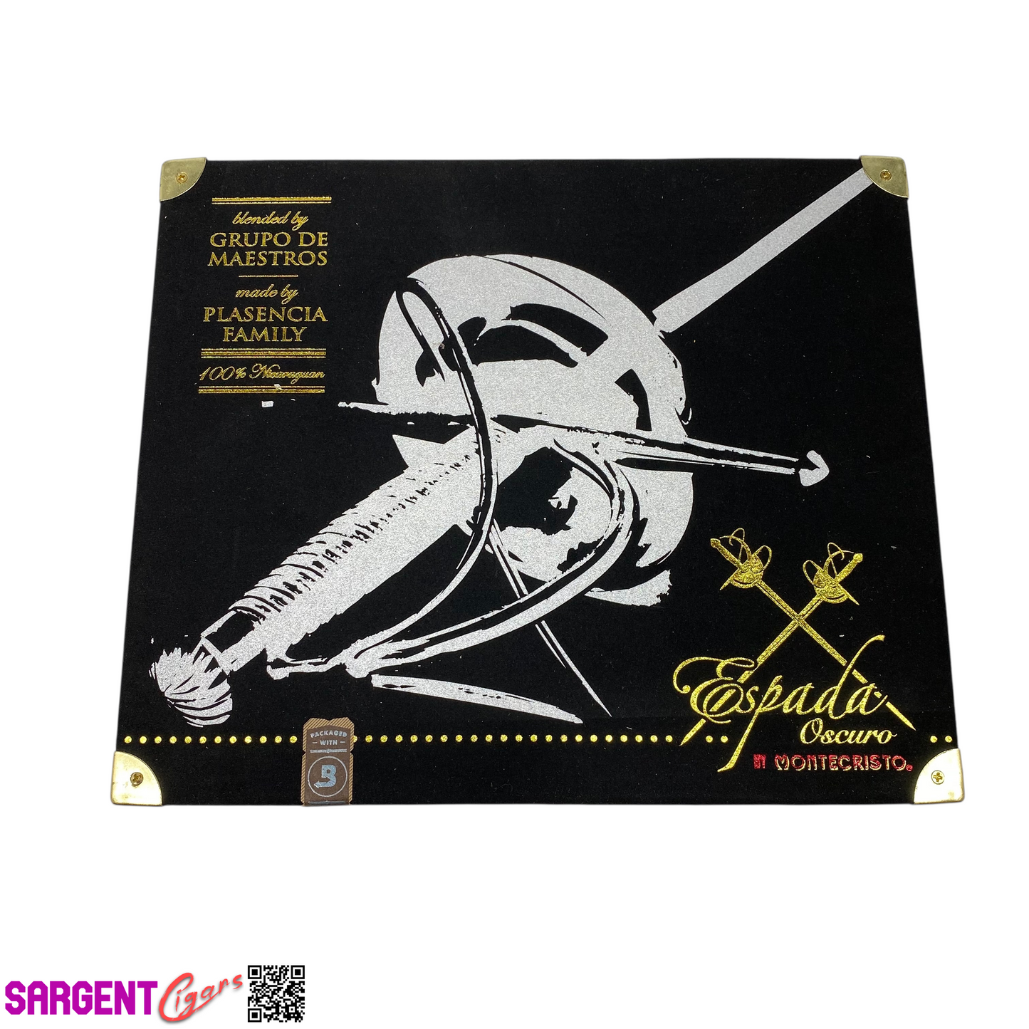 Montecristo Espada Oscuro Quillon Empty Wooden Cigar Box 9.75x8.25x1.75