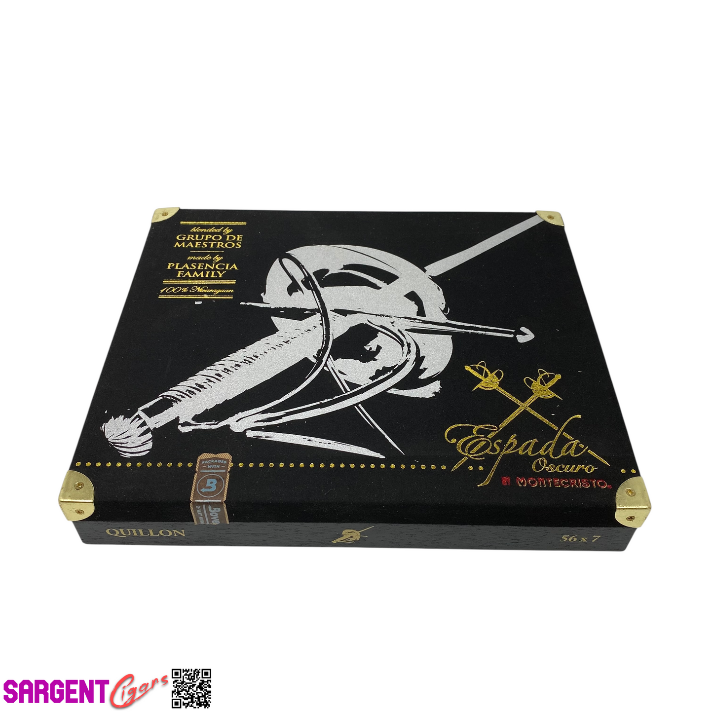 Montecristo Espada Oscuro Quillon Empty Wooden Cigar Box 9.75x8.25x1.75