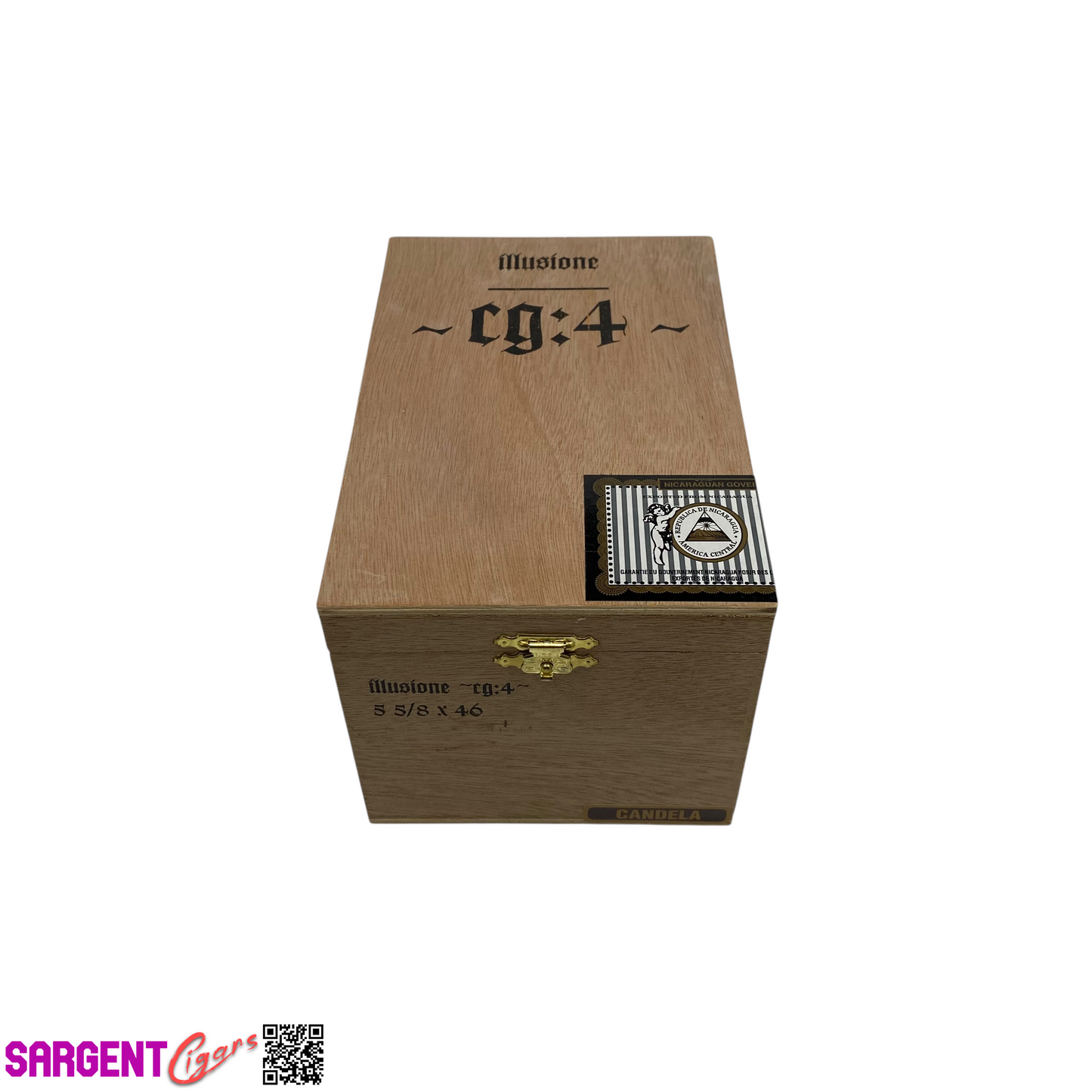 Illusione White Horse Empty Wooden Cigar Box 4.25x6.5x4