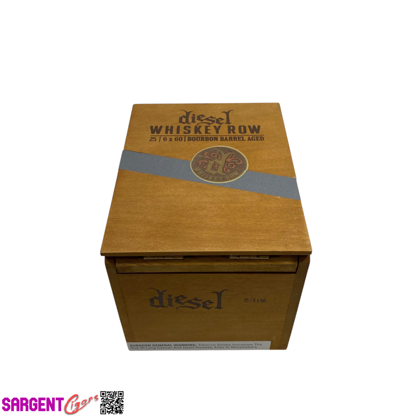 Diesel Whiskey Row Gigante Empty Wooden Cigar Box 5.25x6.75x5.25