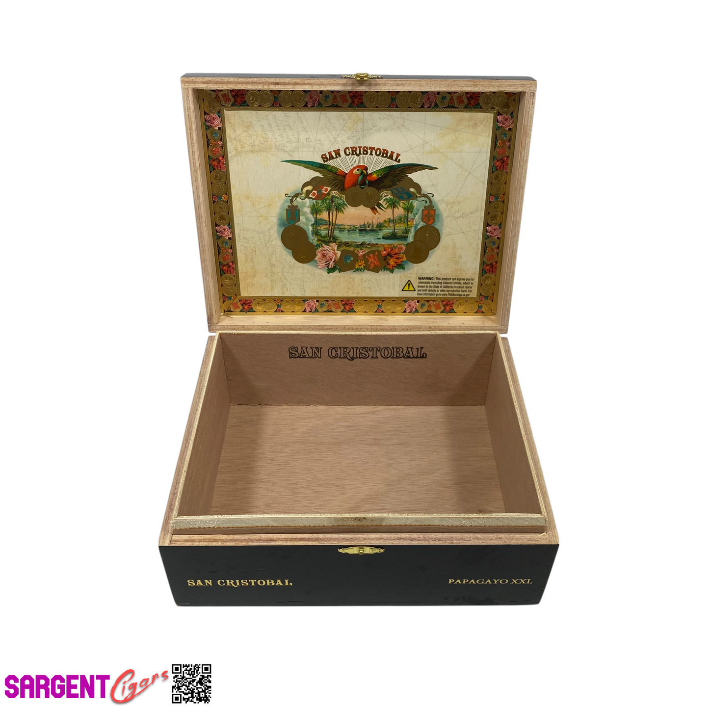 San Cristobal Papagayo XXL Empty Wooden Cigar Box 8.75x7x3.5