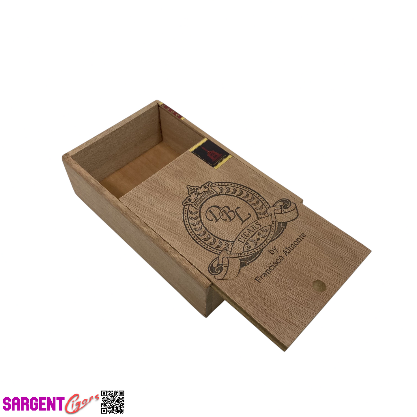 DBL Lancero Empty Wooden Cigar Box 4.75x7.5x2.25