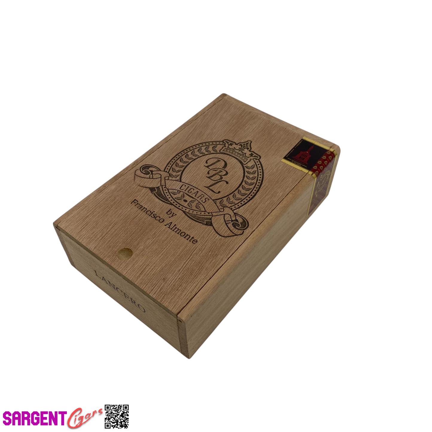 DBL Lancero Empty Wooden Cigar Box 4.75x7.5x2.25