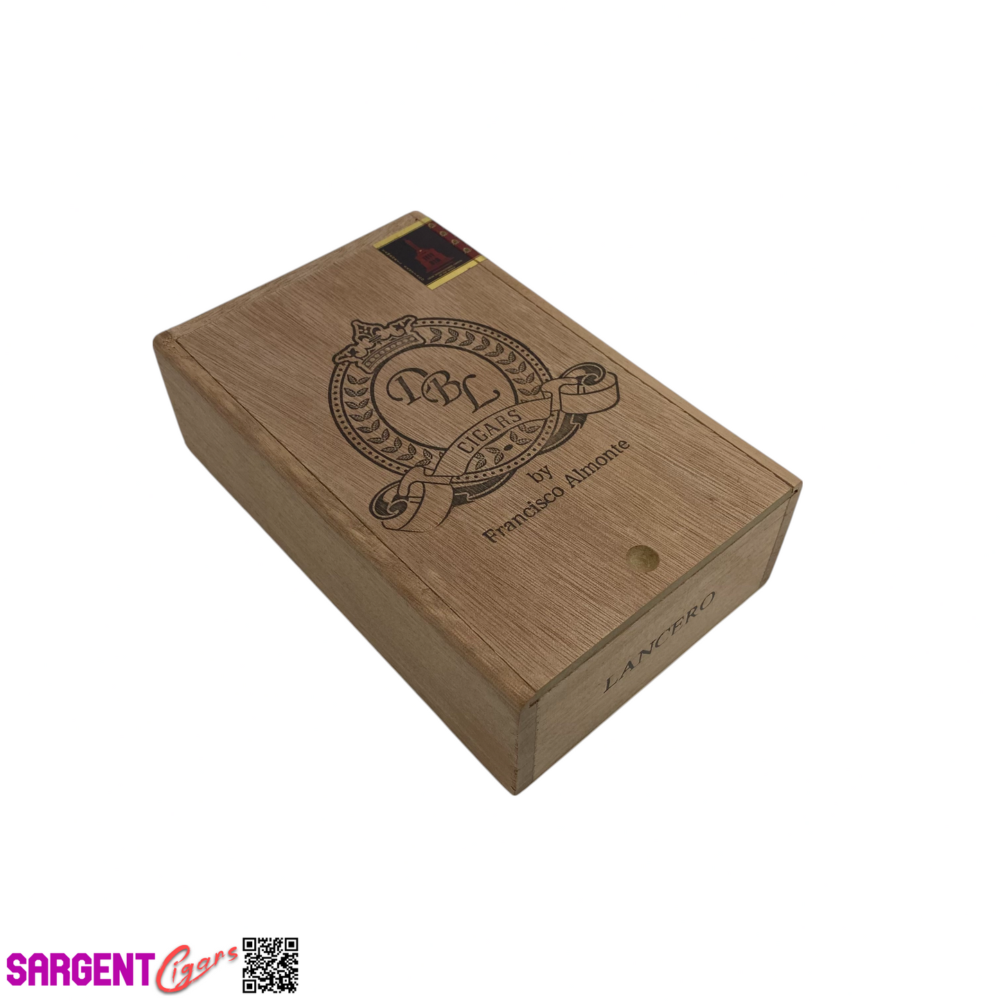 DBL Lancero Empty Wooden Cigar Box 4.75x7.5x2.25