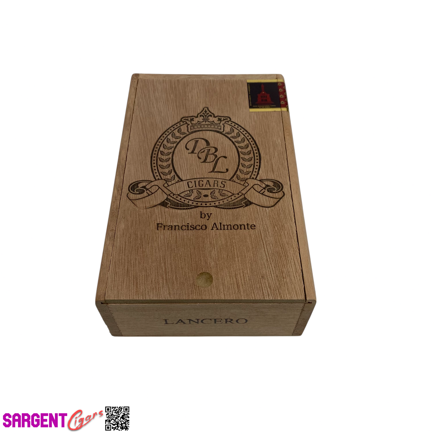 DBL Lancero Empty Wooden Cigar Box 4.75x7.5x2.25