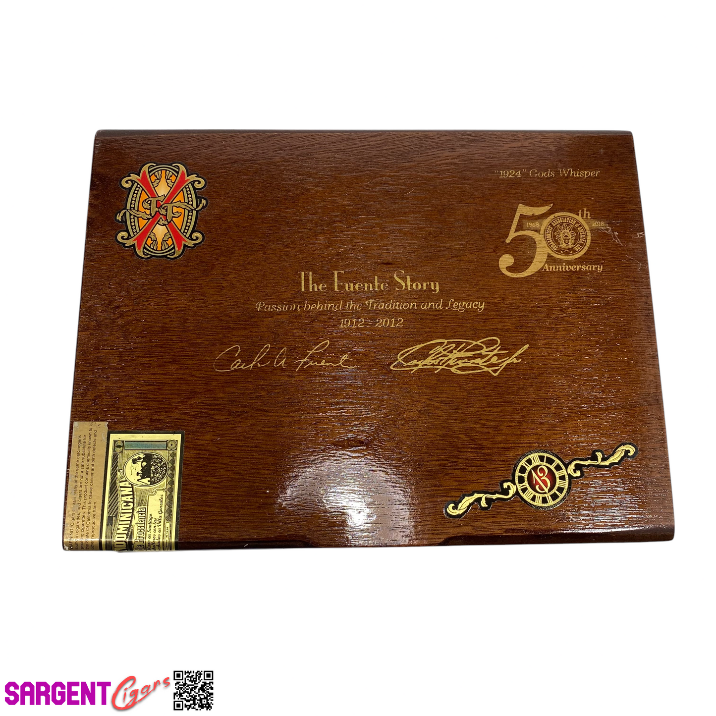 Arturo Fuente TAA Opus X God's Whisper Empty Wooden Cigar Box 12x9x1.5