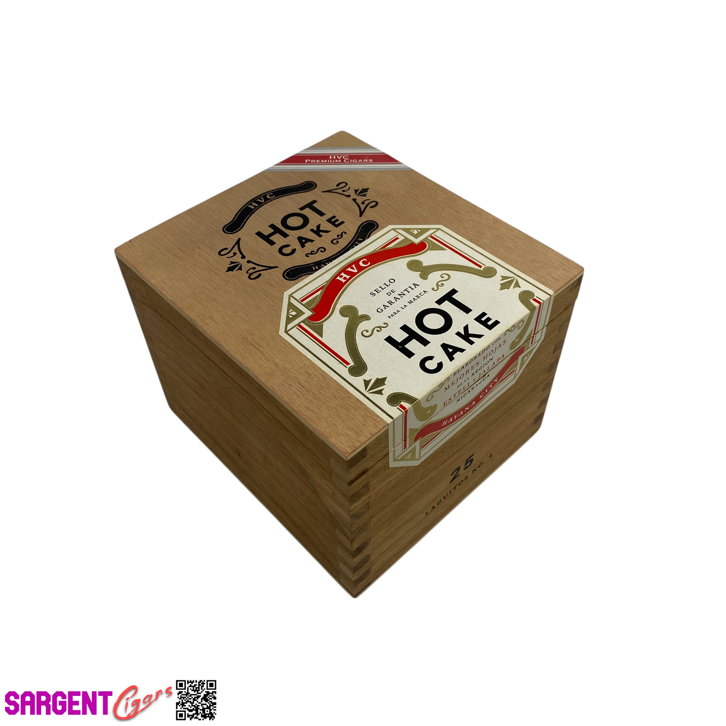 HVC Hot Cake Laguitos No4 Empty Wooden Cigar Box 5x5.75x4.25