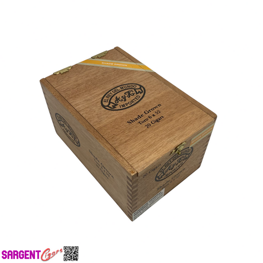 Del Mundo Shade Grown Toro Empty Wooden Cigar Box 4.75x7x4