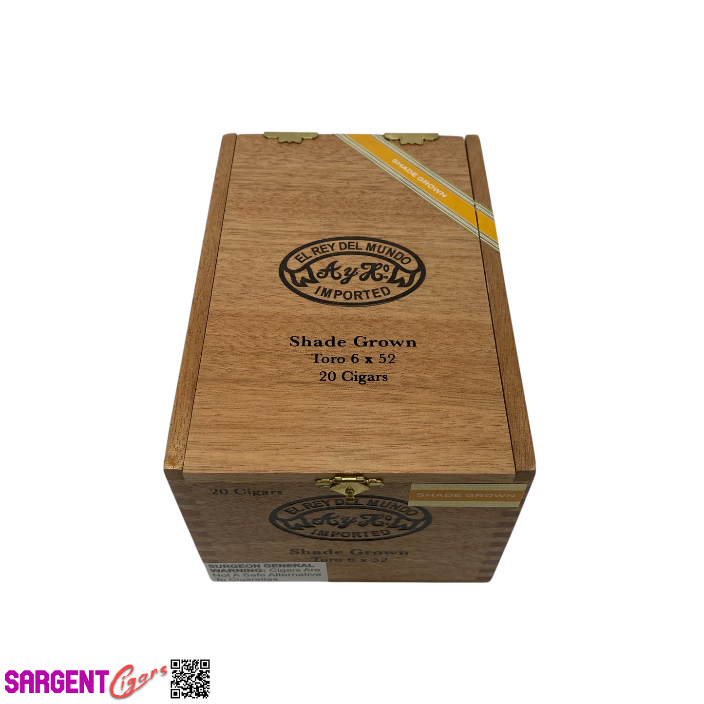 Del Mundo Shade Grown Toro Empty Wooden Cigar Box 4.75x7x4