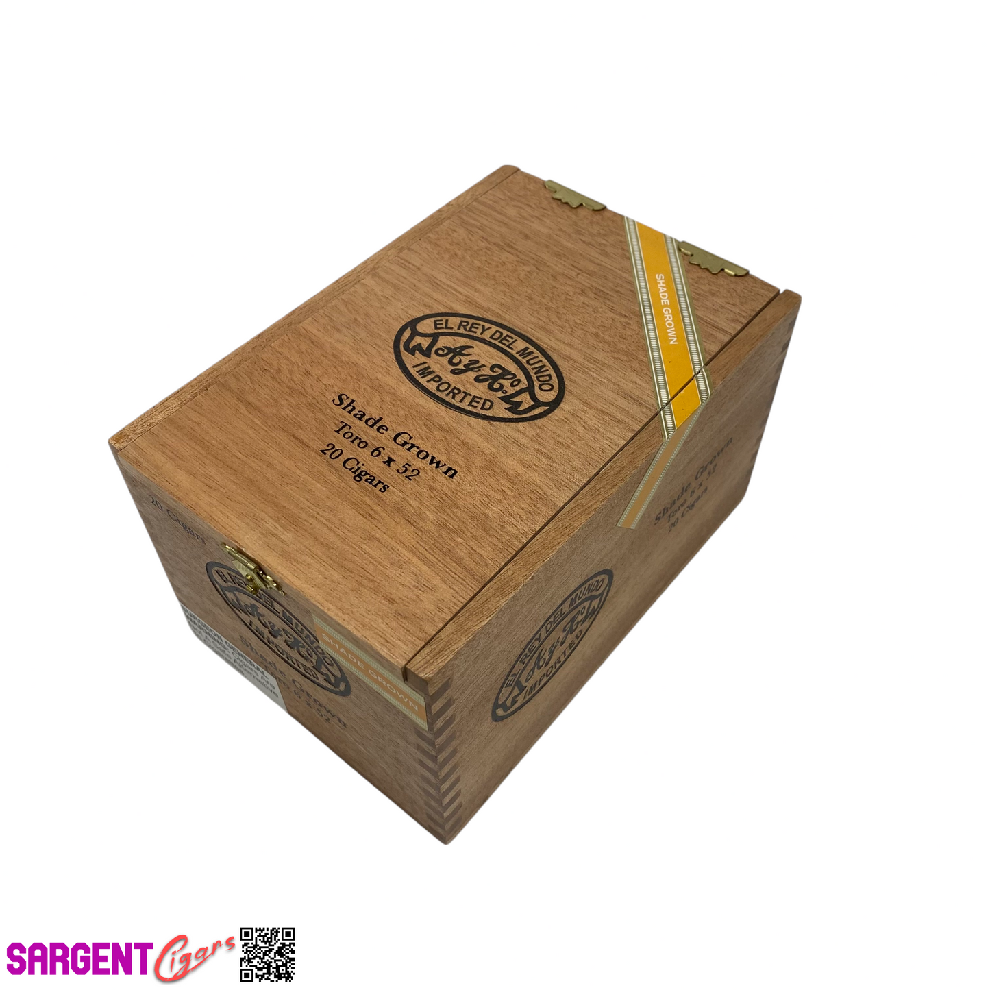 Del Mundo Shade Grown Toro Empty Wooden Cigar Box 4.75x7x4