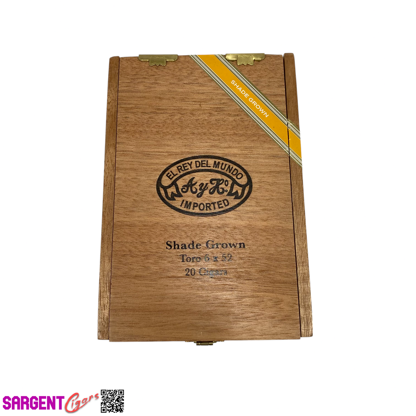 Del Mundo Shade Grown Toro Empty Wooden Cigar Box 4.75x7x4