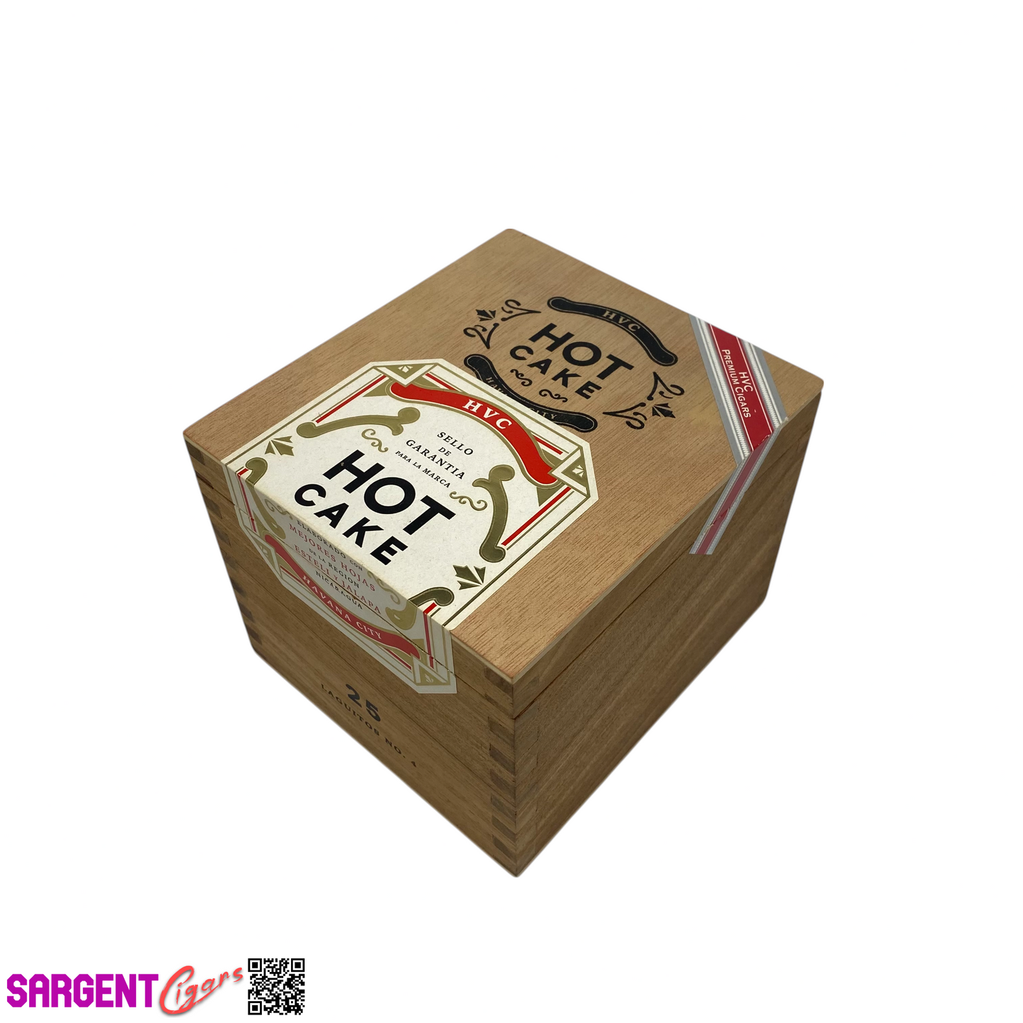 HVC Hot Cake Laguitos No4 Empty Wooden Cigar Box 5x5.75x4.25