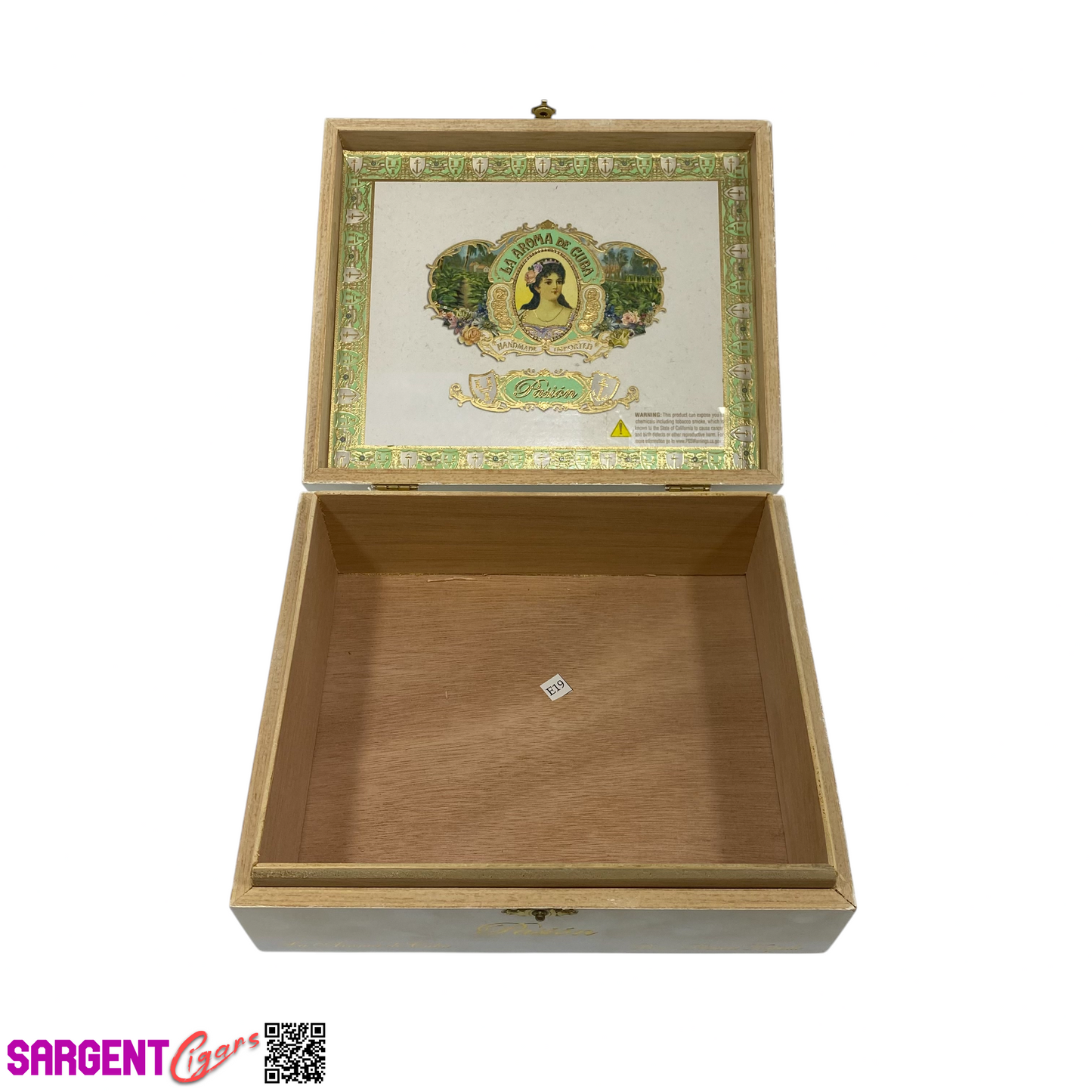 La Aroma Pasion Torpedo Empty Wooden Cigar Box 8.25x7x3