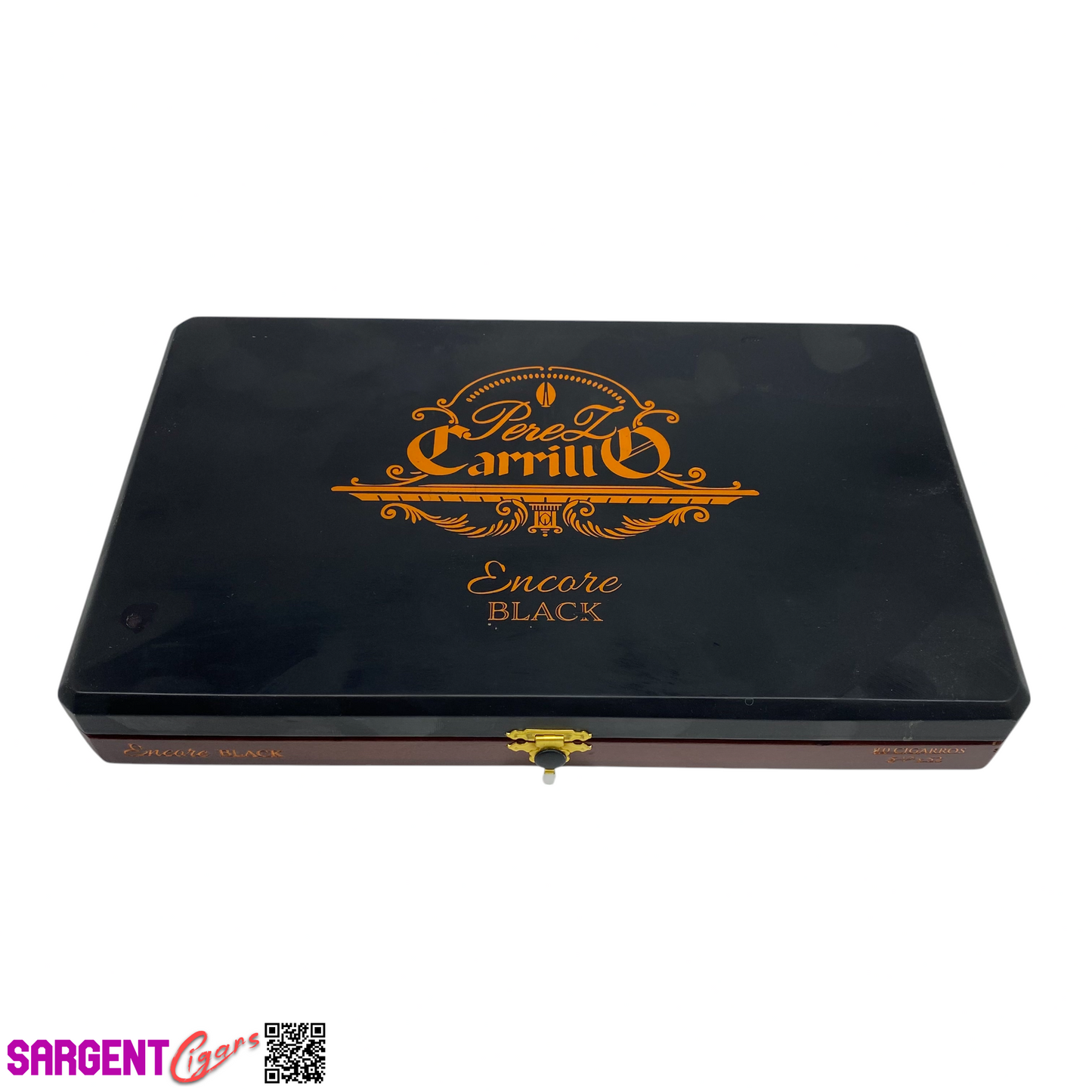 Ep Carrillo Encore Black Empty Wooden Cigar Box 11.5x7x1.5