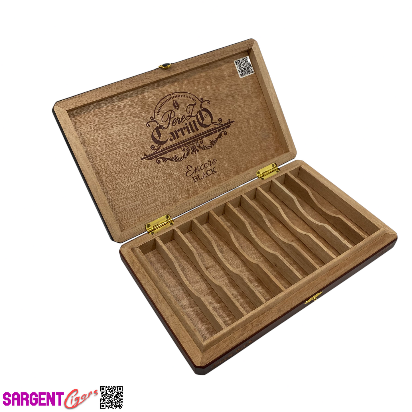 Ep Carrillo Encore Black Empty Wooden Cigar Box 11.5x7x1.5