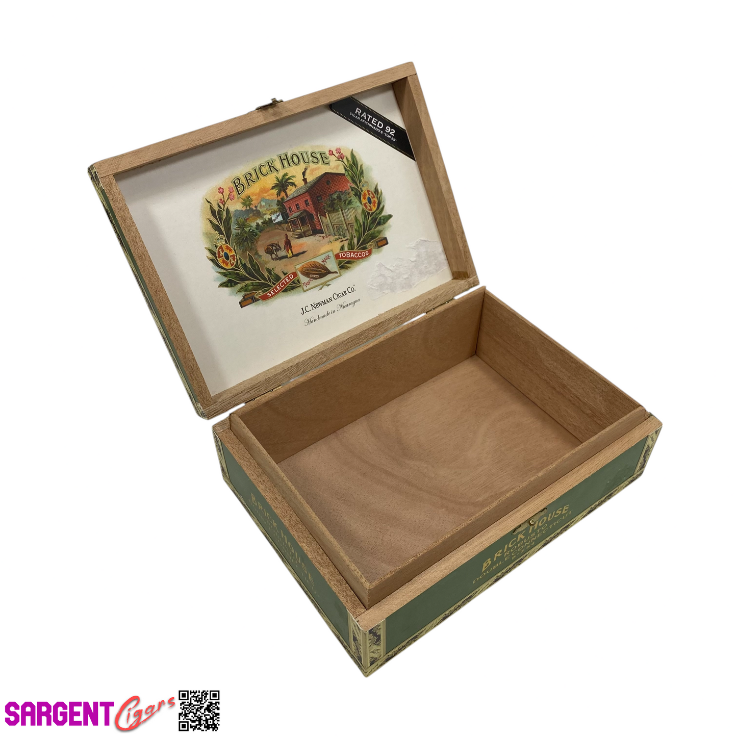 Brickhouse Connecticut Robusto Empty Wooden Cigar Box 8.5x6.25x3